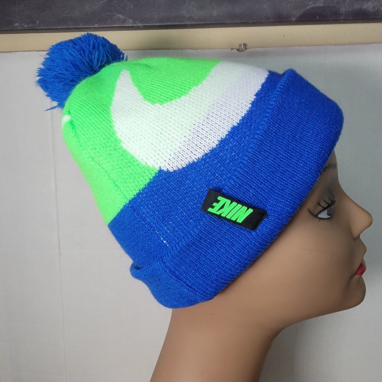 Nike Nike Knit Beanie w/ Single Pom Pom - Size Youth* Size ONE SIZE - 3 Thumbnail