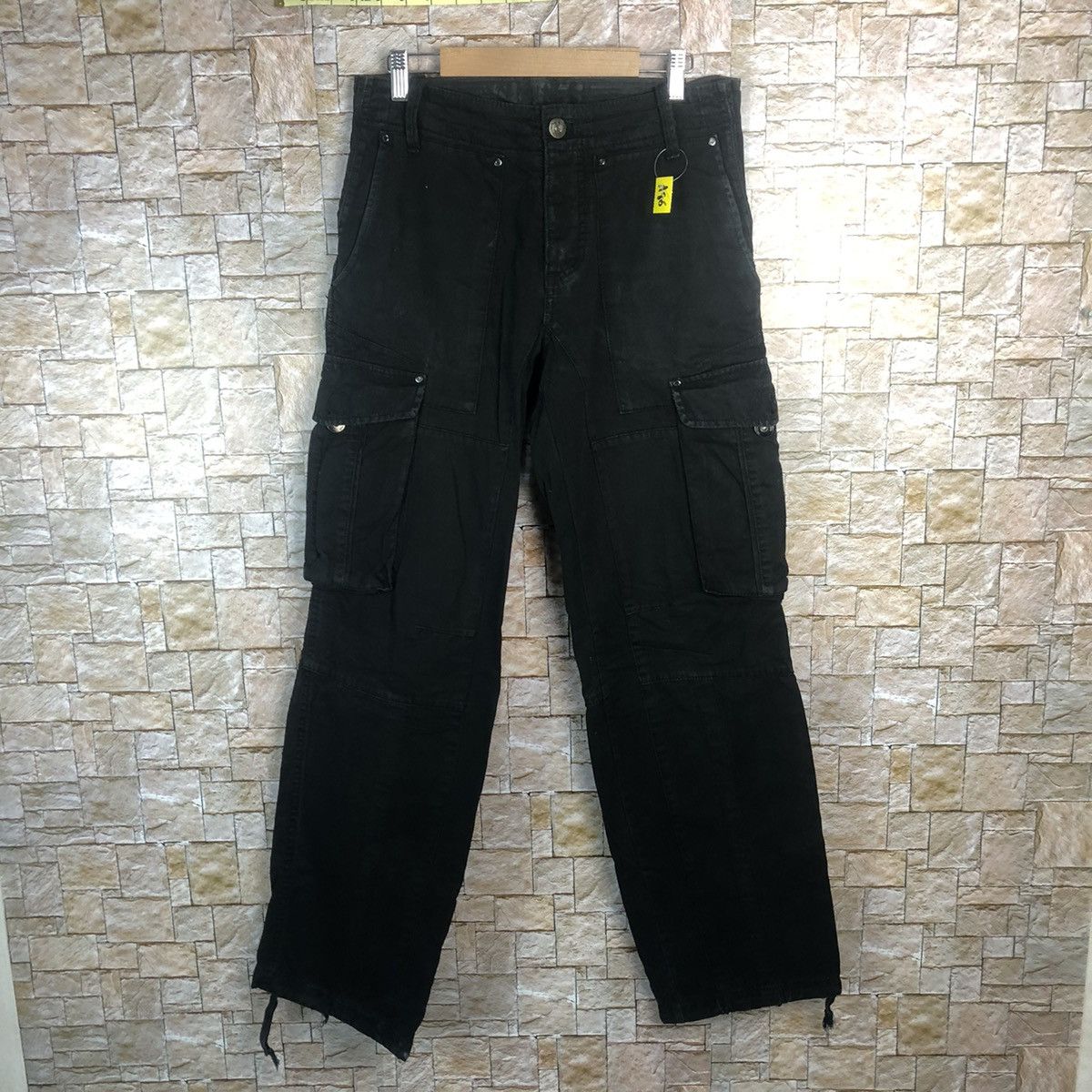 Japan vintage utility Black Cargo Multipocket Pants #A86