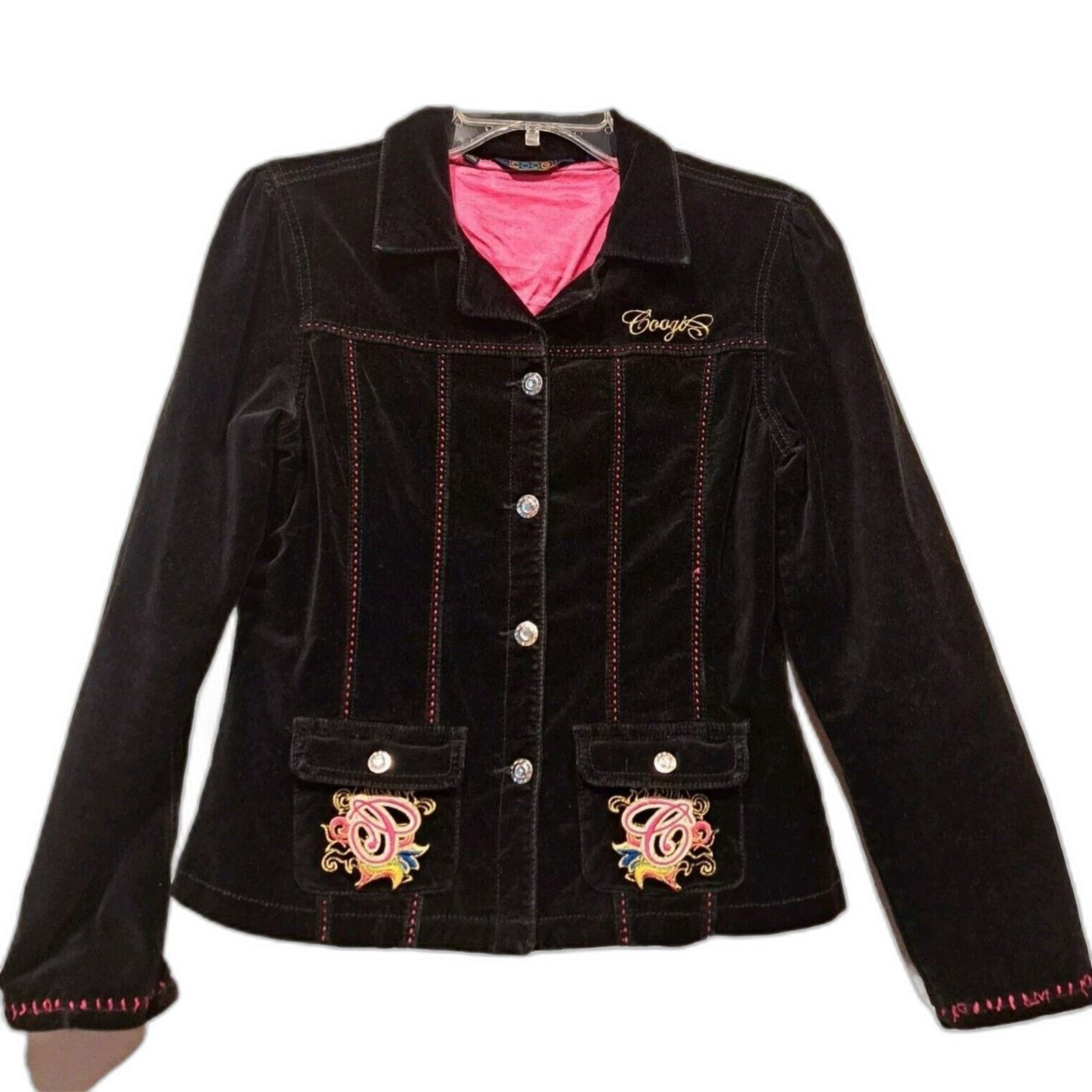 Coogi Coogi Vintage Black Velvet Jacket Blazer Logo Studs Gold XL Size XL / US 12-14 / IT 48-50 - 1 Thumbnail