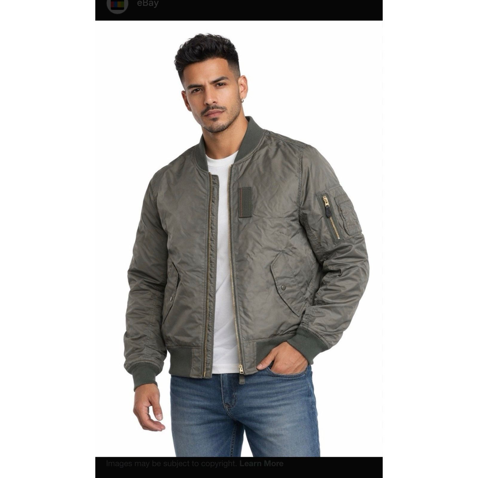 Alpha Industries ALPHA INDUSTRIES MENS BOMBER MILITARY STYLE JACKET GREEN XL Size US XL / EU 56 / 4 - 1 Thumbnail