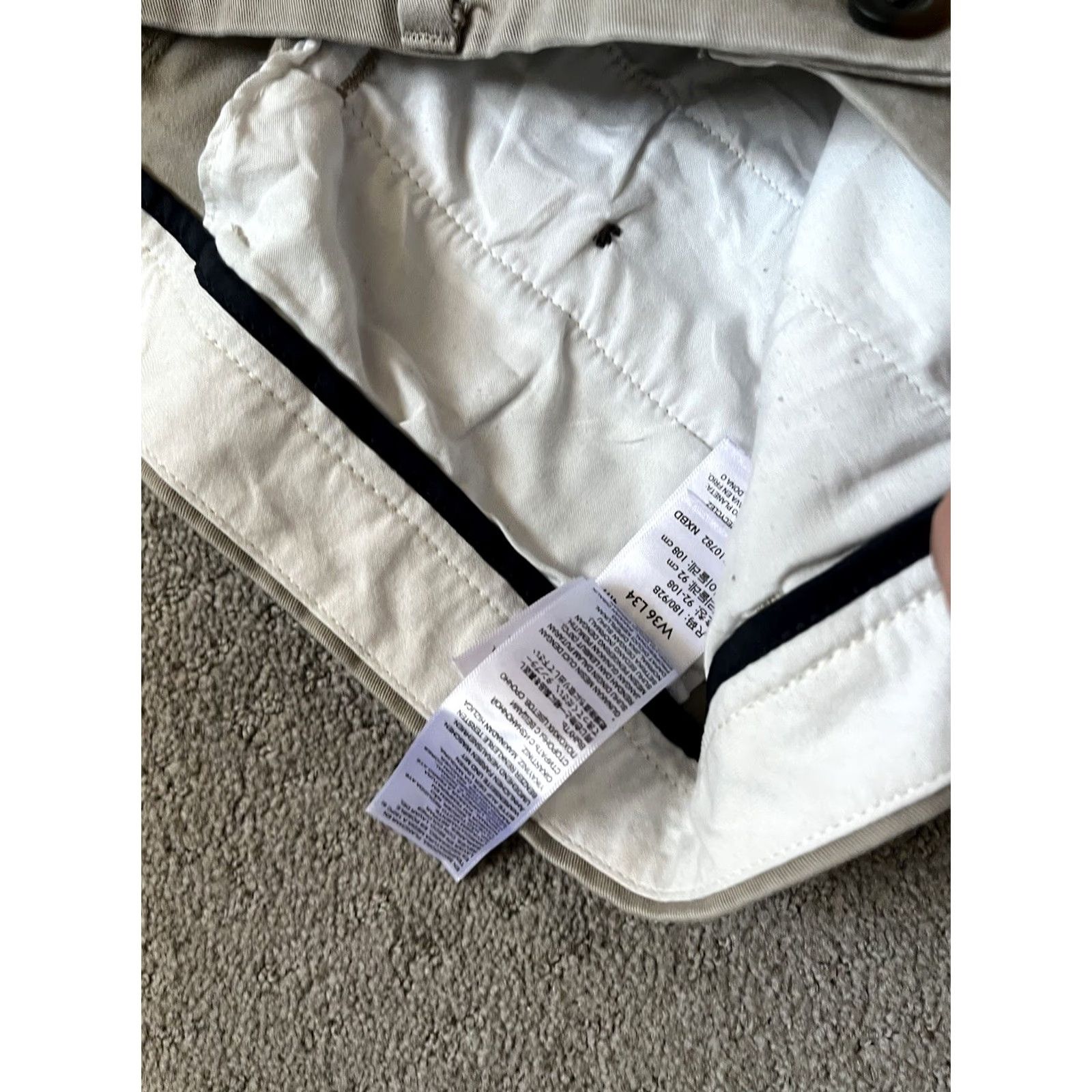 Dockers DOCKERS Chinos Pants Flat Front 36x34 Beige 100% Cotton Classic Fit Men Regular Solid D3 Front Style Chinos Mens Size US 36 / EU 52 - 6 Thumbnail