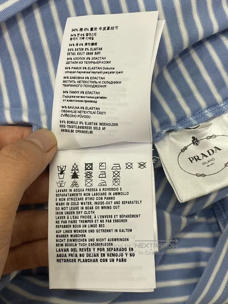 Prada Prada Blue and white striped long sleeves Size S / US 4 / IT 40 - 7 Thumbnail