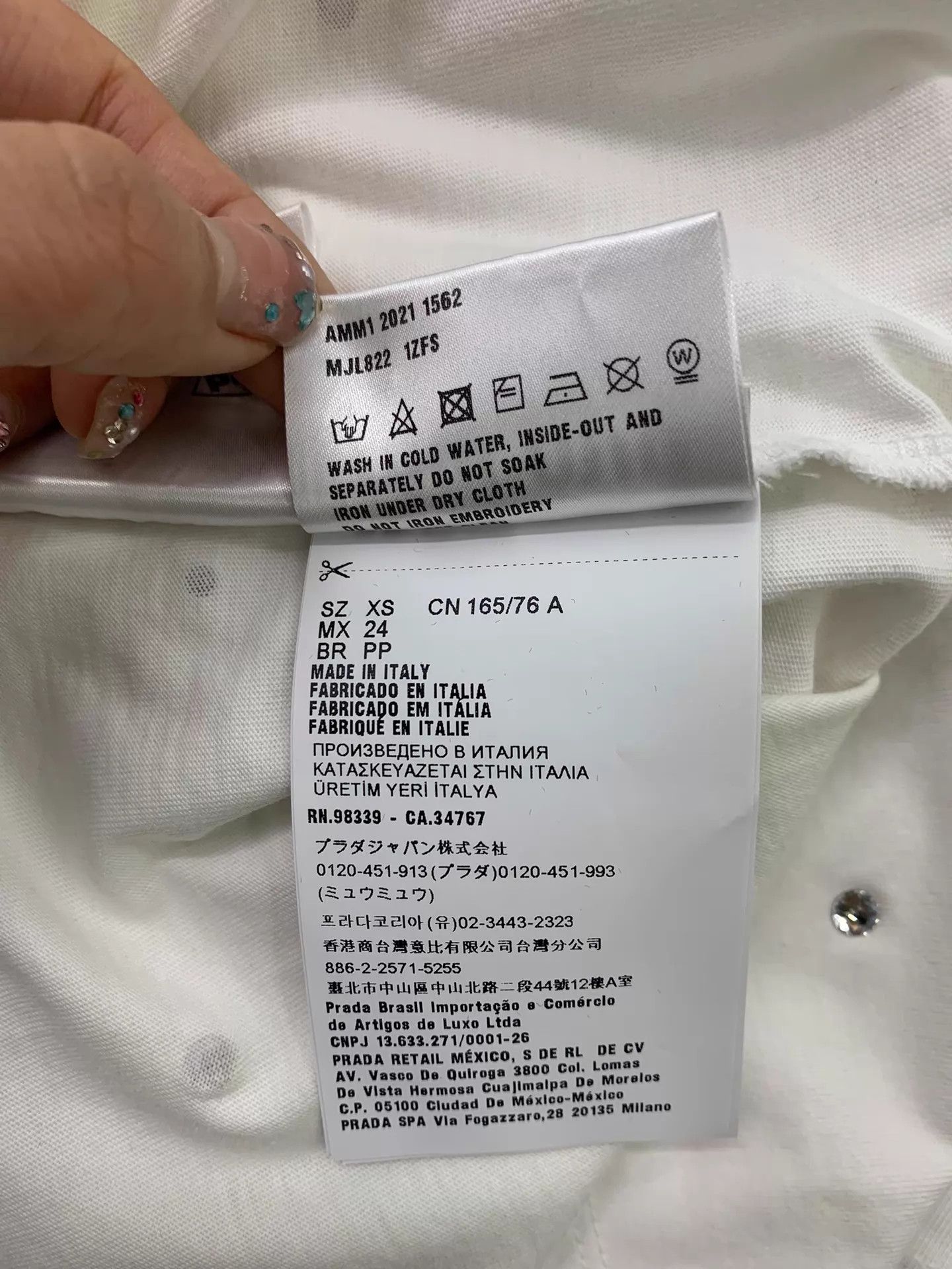 Miu Miu MIU MIU White Crystal Embellished Long Sleeve T XS New Size XS / US 0-2 / IT 36-38 - 6 Thumbnail