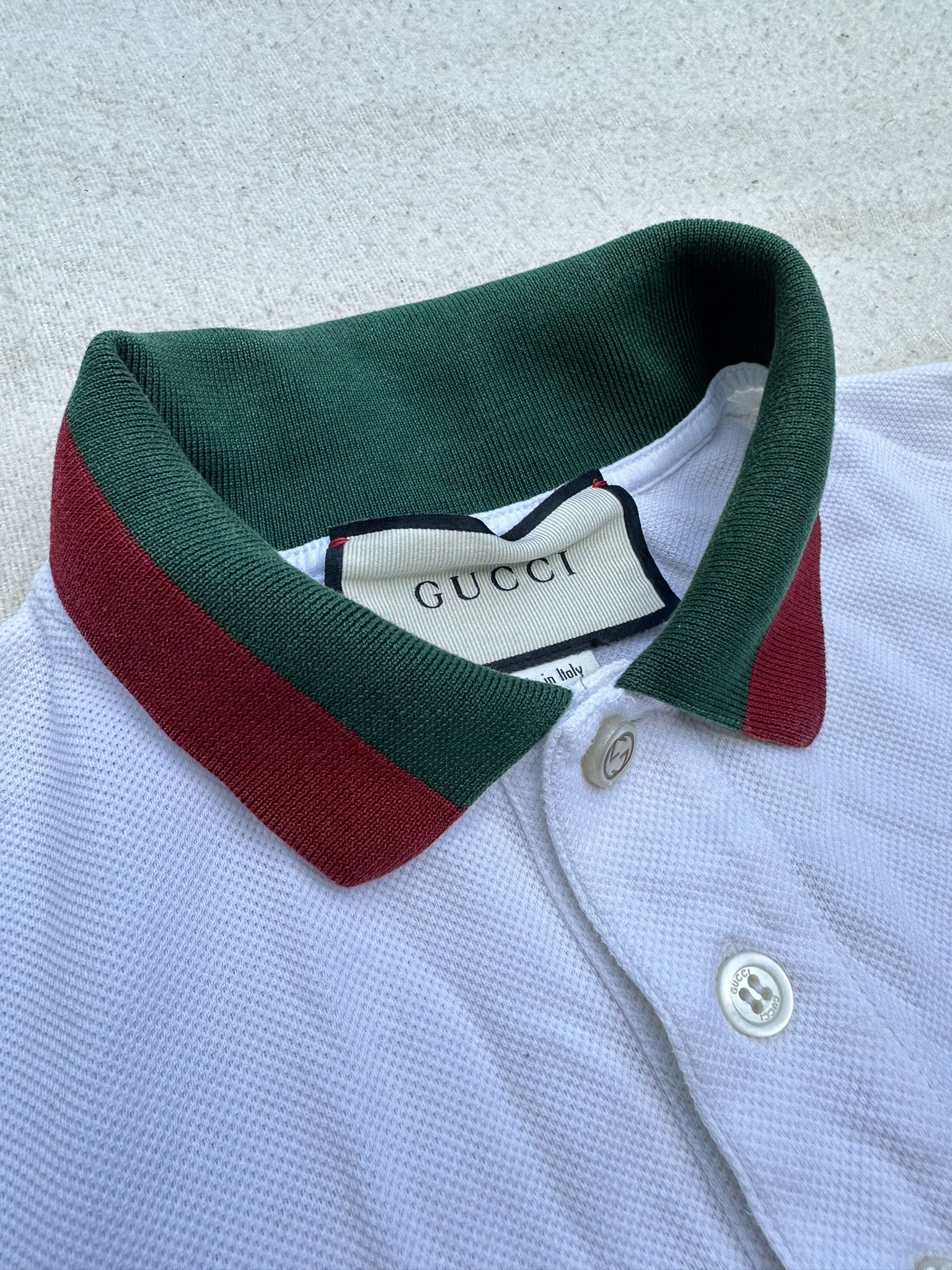 Gucci Gucci Polo T-Shirt Web Collar White Classic Size M / US 6-8 / IT 42-44 - 6 Thumbnail