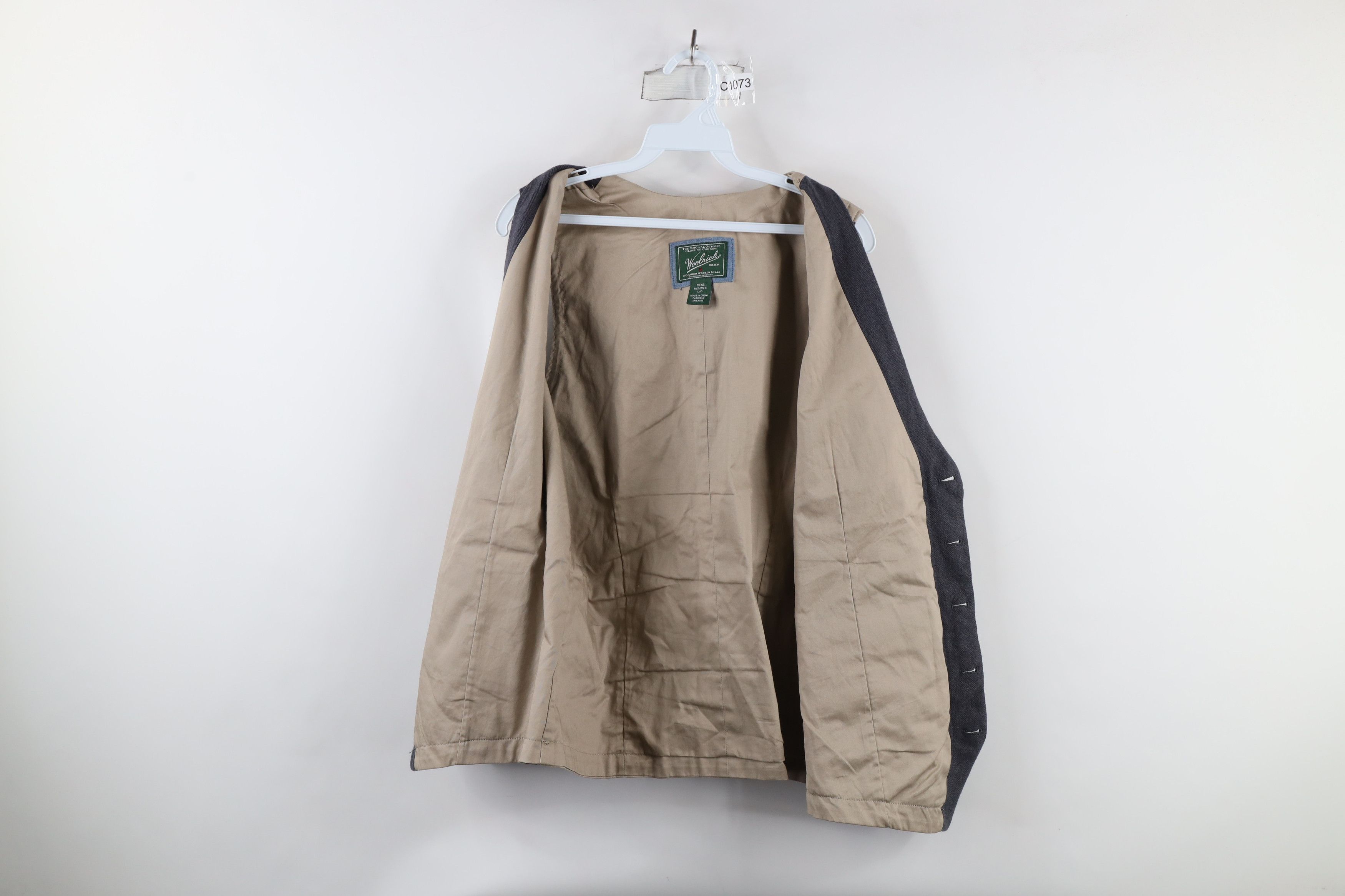 Vintage × Woolrich Woolen Mills Vintage Woolrich Herringbone Buckle Back Vest Jacket Gray Size US L / EU 52-54 / 3 - 10 Thumbnail