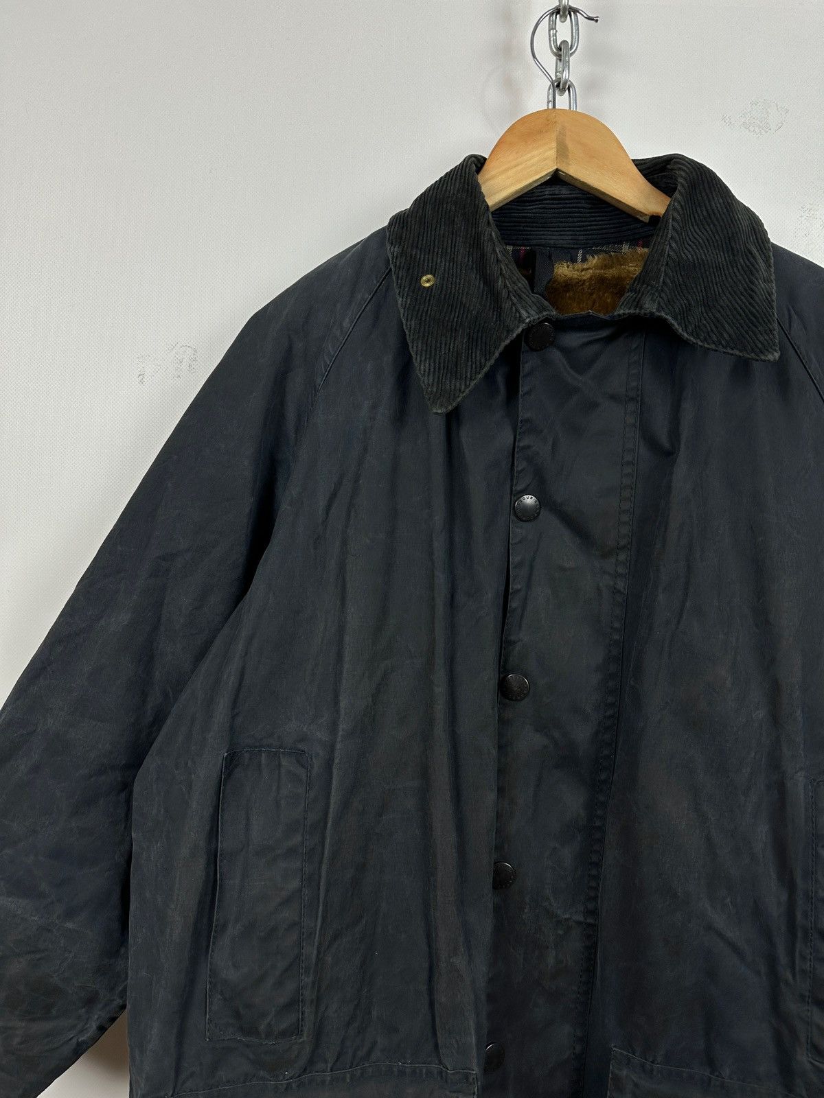 Barbour Vintage Barbour Beaufort Navy Waxed Jacket/Warm Pile Lining Size US L / EU 52-54 / 3 - 7 Thumbnail