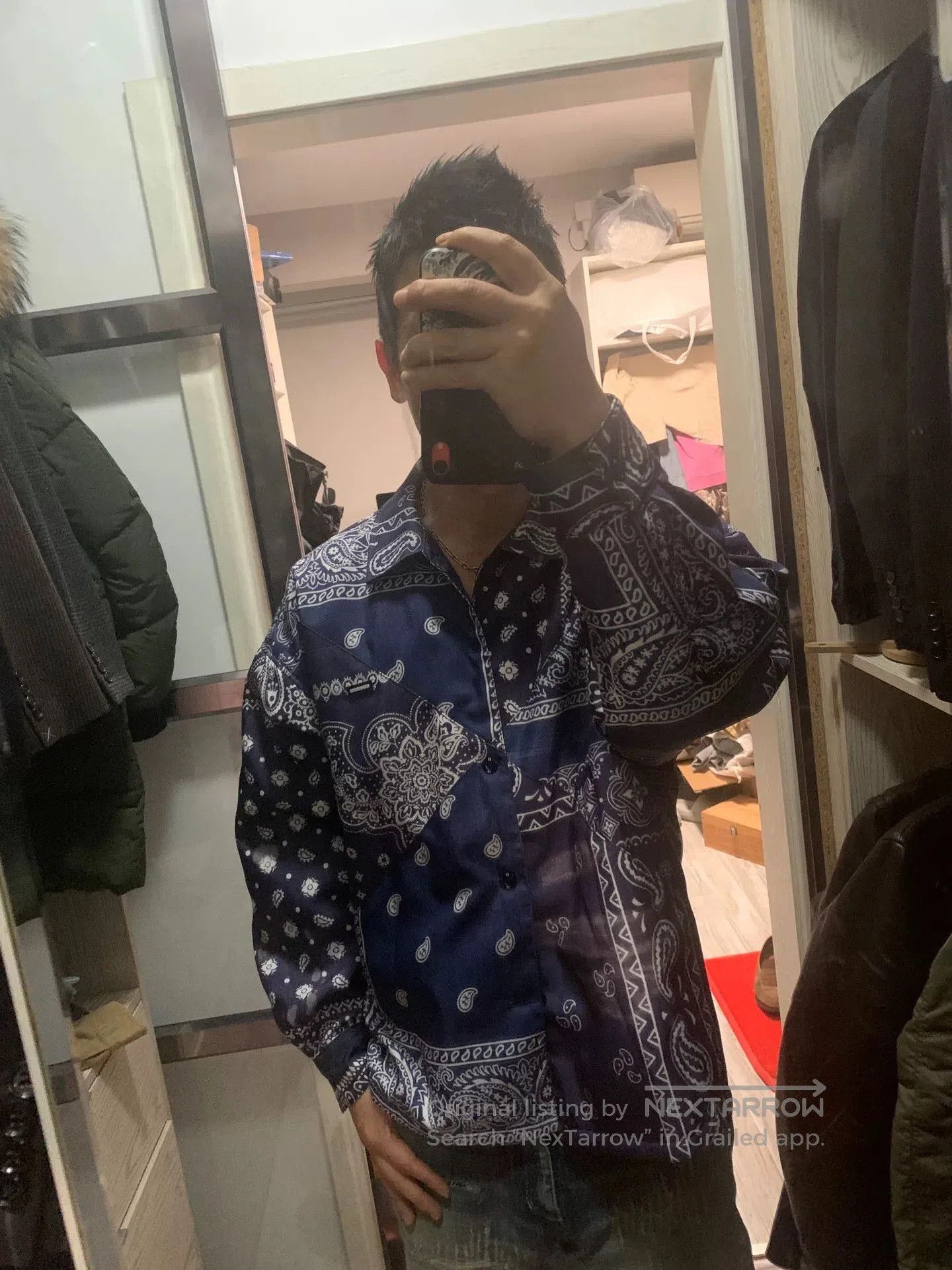 Neighborhood stylish blue patterned long sleeve jacket. Size US M / EU 48-50 / 2 - 9 Thumbnail