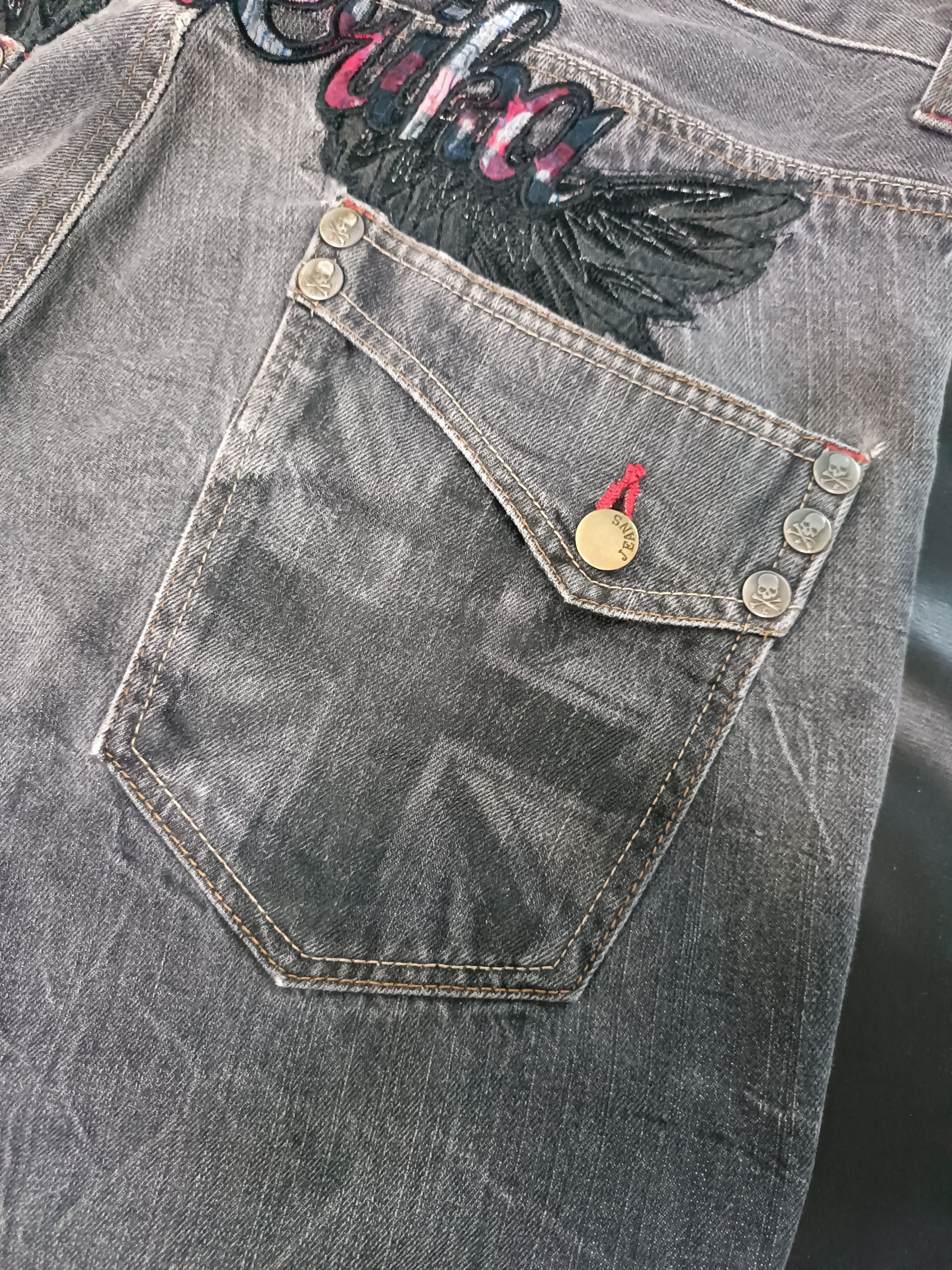 FLARED Jack Serika Embroidery Angel Wing Denim