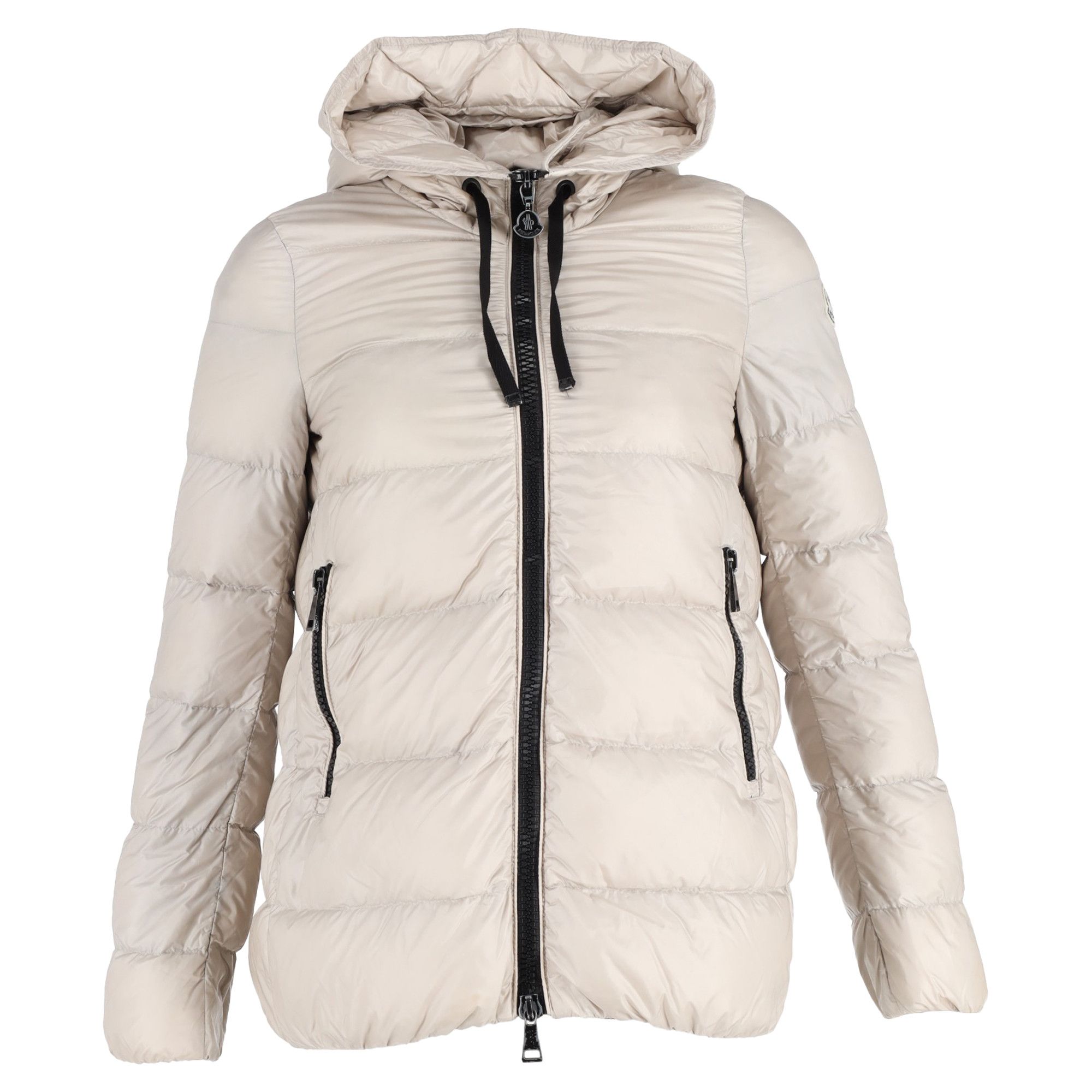 Moncler Moncler Quilted Zipped Down Jacket in Beige Polyamide Size XL / US 12-14 / IT 48-50 - 1 Thumbnail