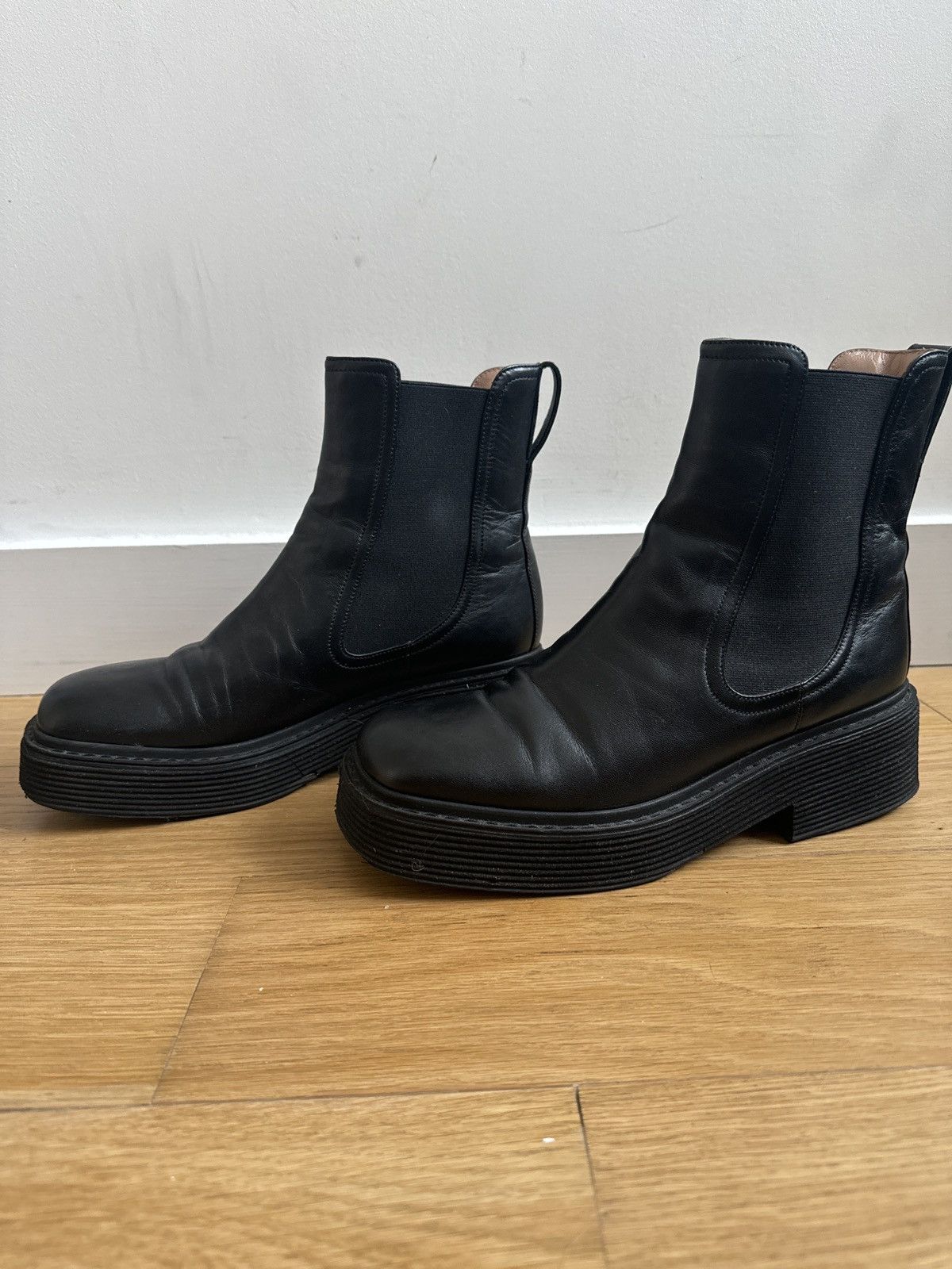 MARNI マルニ ブーティ チャコールグレー 2014925Y0015 Marni MARNI square toe boots | Grailed
