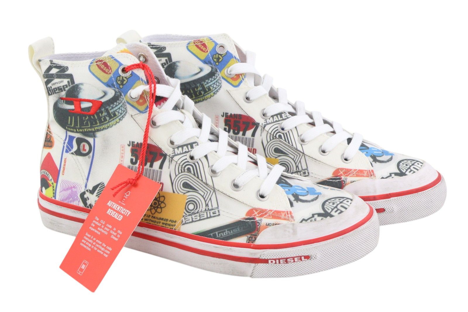 Diesel S-ATHOS MID EU41 Patterned High Top Laced Almond Toe 40850 Size US 8.5 / EU 41-42 - 2 Thumbnail
