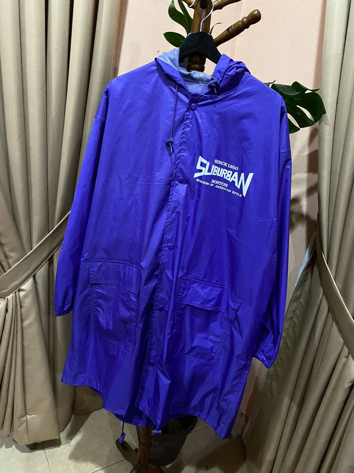 Japanese Brand Suburban Boston Hooded Raincoat Vintage 1990s Made in Japan Size US L / EU 52-54 / 3 - 3 Thumbnail