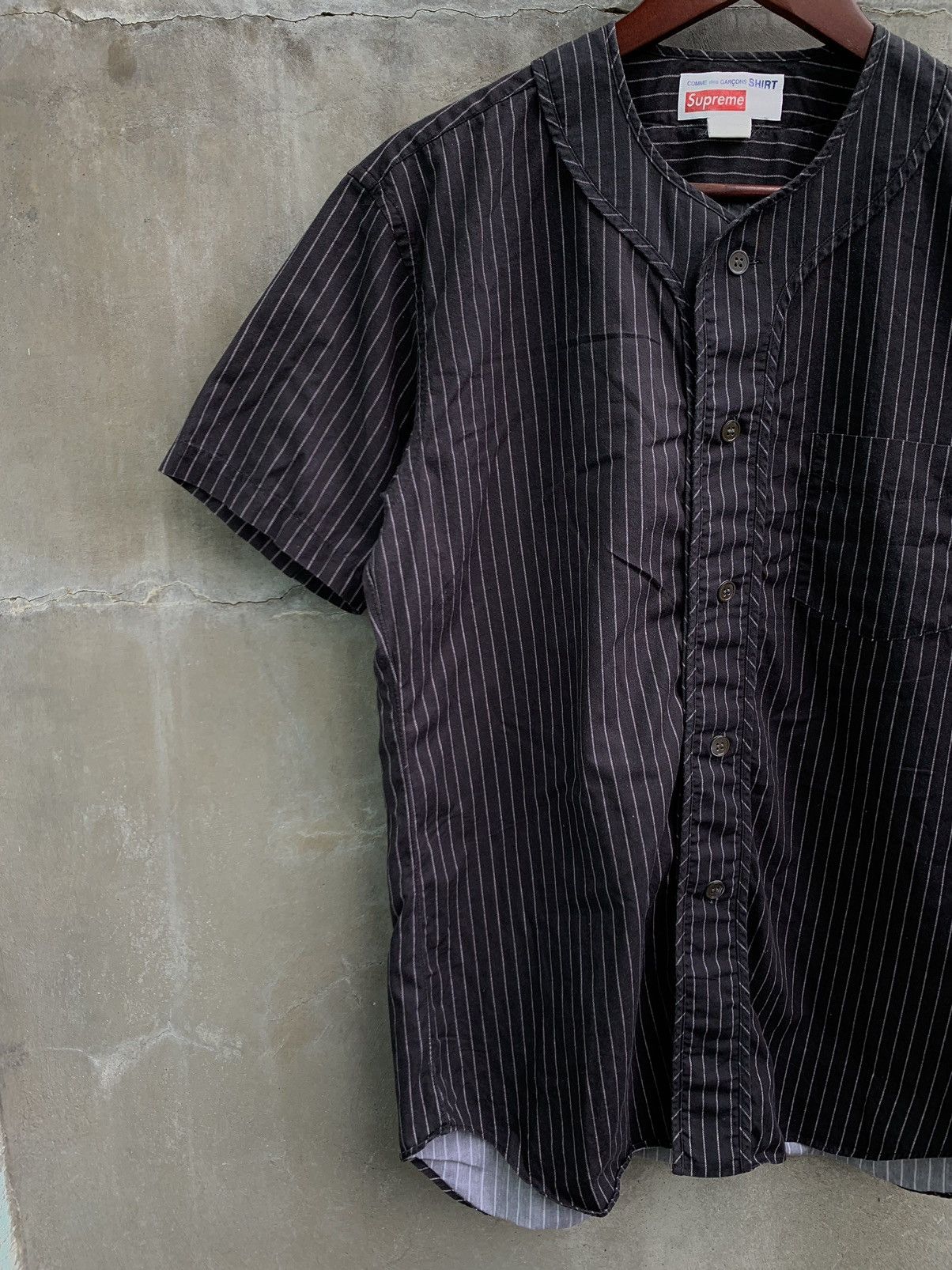 Comme des Garcons SHIRT × Supreme SS14 Pin Stripe Baseball Jersey Size US M / EU 48-50 / 2 - 4 Thumbnail