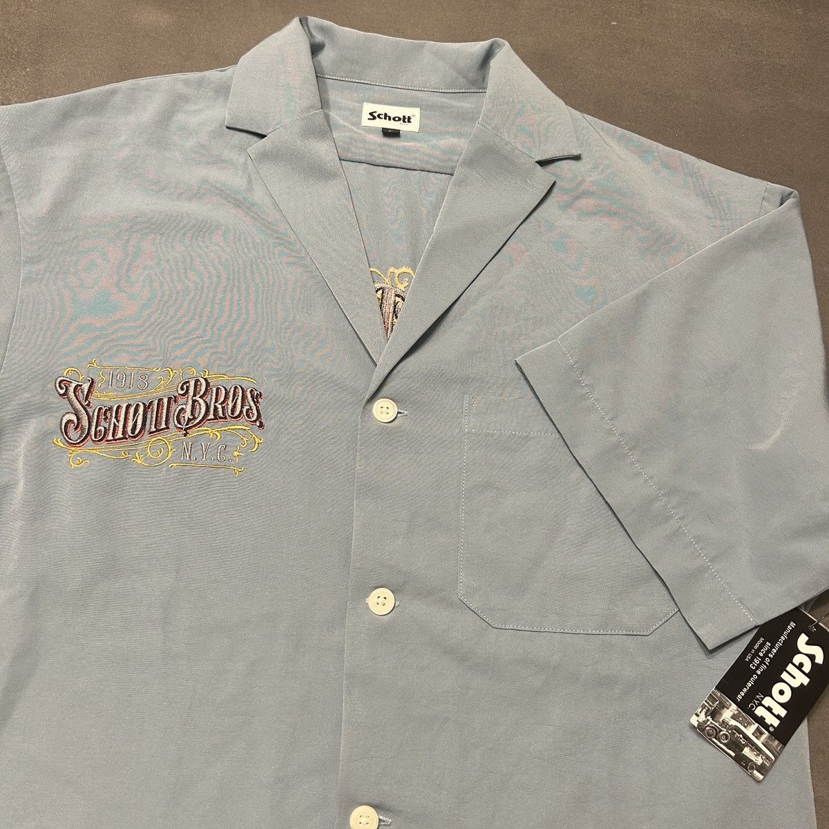 Schott Schott Barber Shop Embroidered Button Up Shirt Size US L / EU 52-54 / 3 - 9 Thumbnail