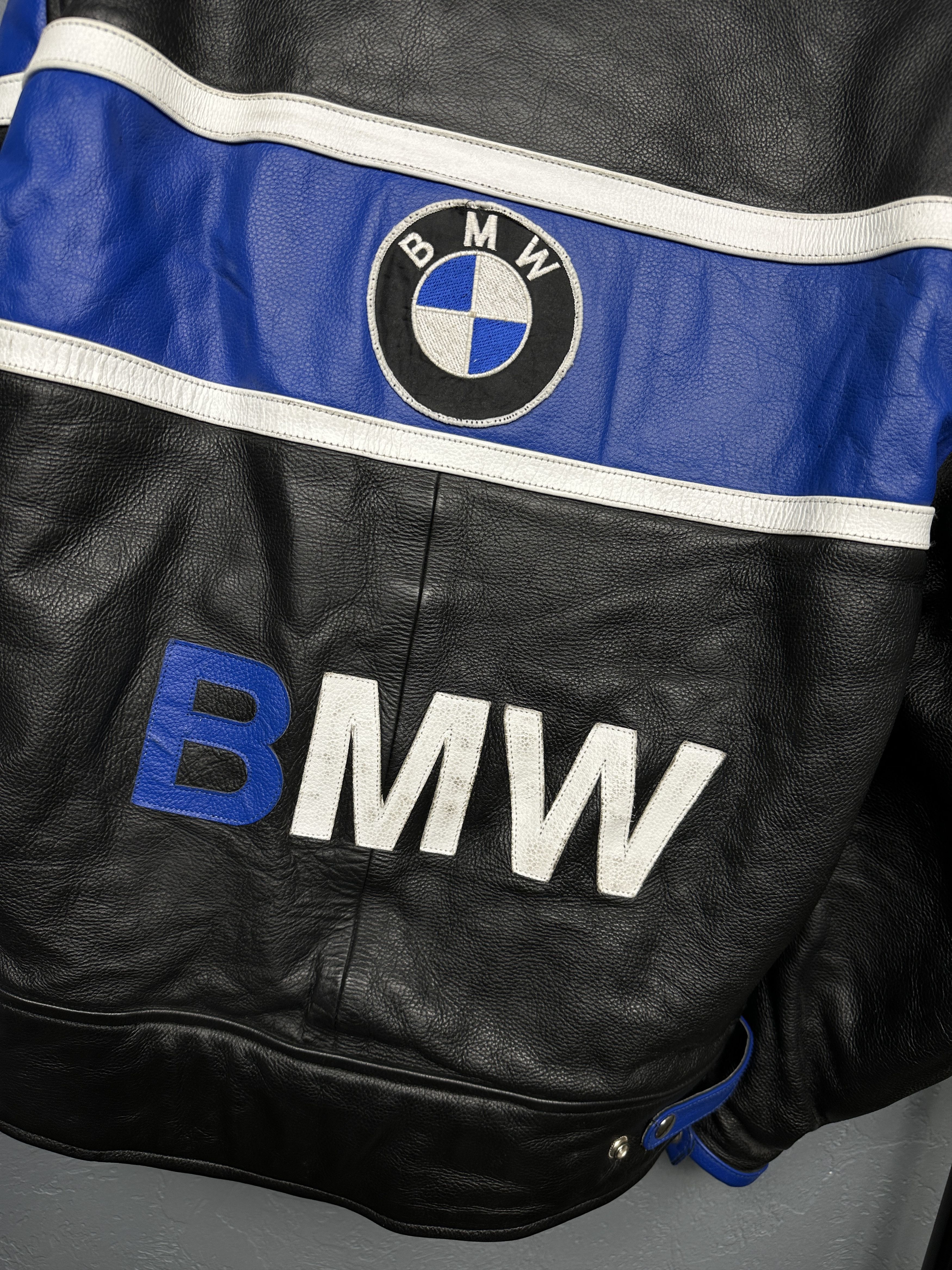 BMW BMW 90s Vintage Mens Motorcycle Leather Jacket Size US L / EU 52-54 / 3 - 17 Thumbnail