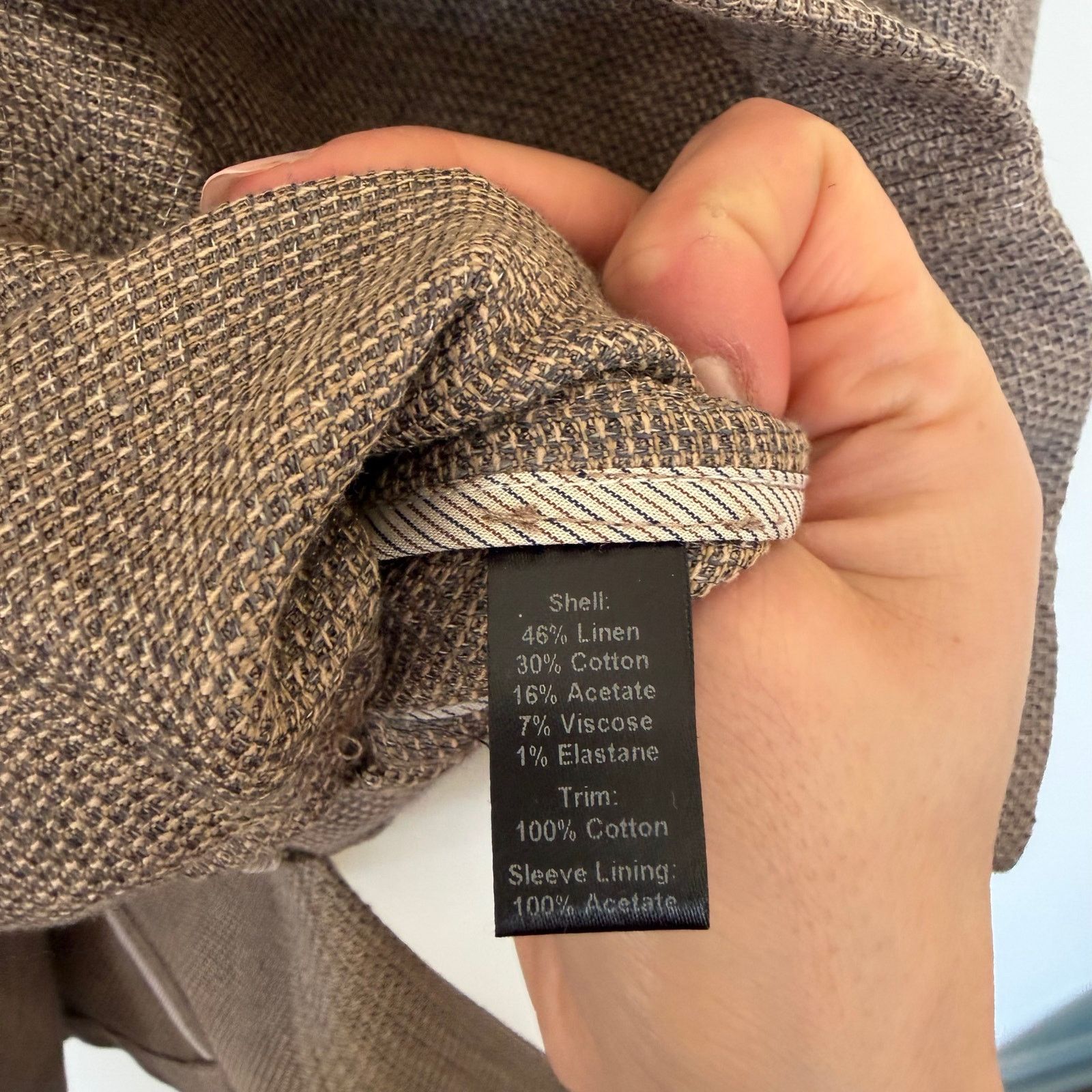 Other Peruvian Connection Linen Blend Sandstone Jacket Blazer 12 Size XL / US 12-14 / IT 48-50 - 5 Thumbnail