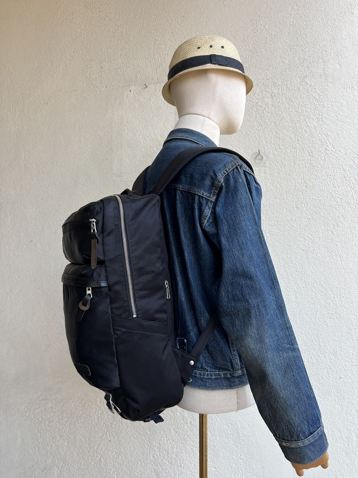 MasterPiece Vintage Masterpiece Japan Black Nylon Leather Backpack Bag Size ONE SIZE - 2 Thumbnail