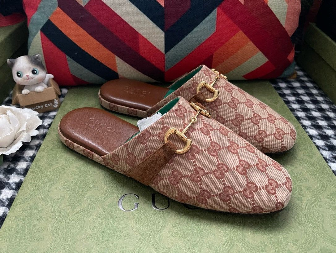 Gucci Brown Pericle GG Horsebit Slip-on Shoes Size US 9 / EU 42 - 2 Thumbnail