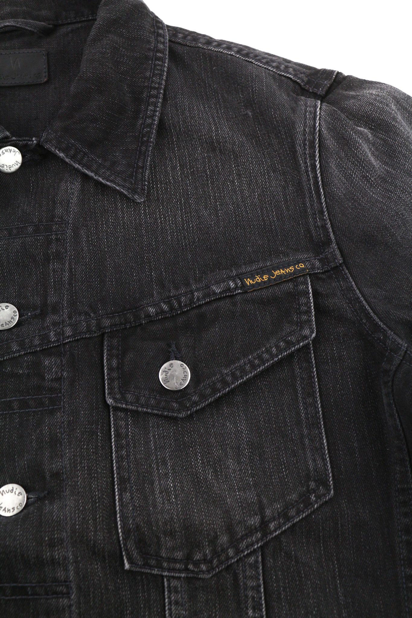 Nudie Jeans BILLY S Black Lotus Organic Polo Washed Jacket 81962 Size US S / EU 44-46 / 1 - 6 Thumbnail