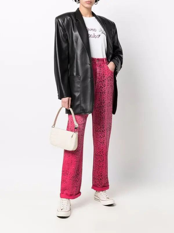 Golden Goose o1y0725 Denim Pant in Fuchsia/Brown Size 28" / US 6 / IT 42 - 5 Thumbnail