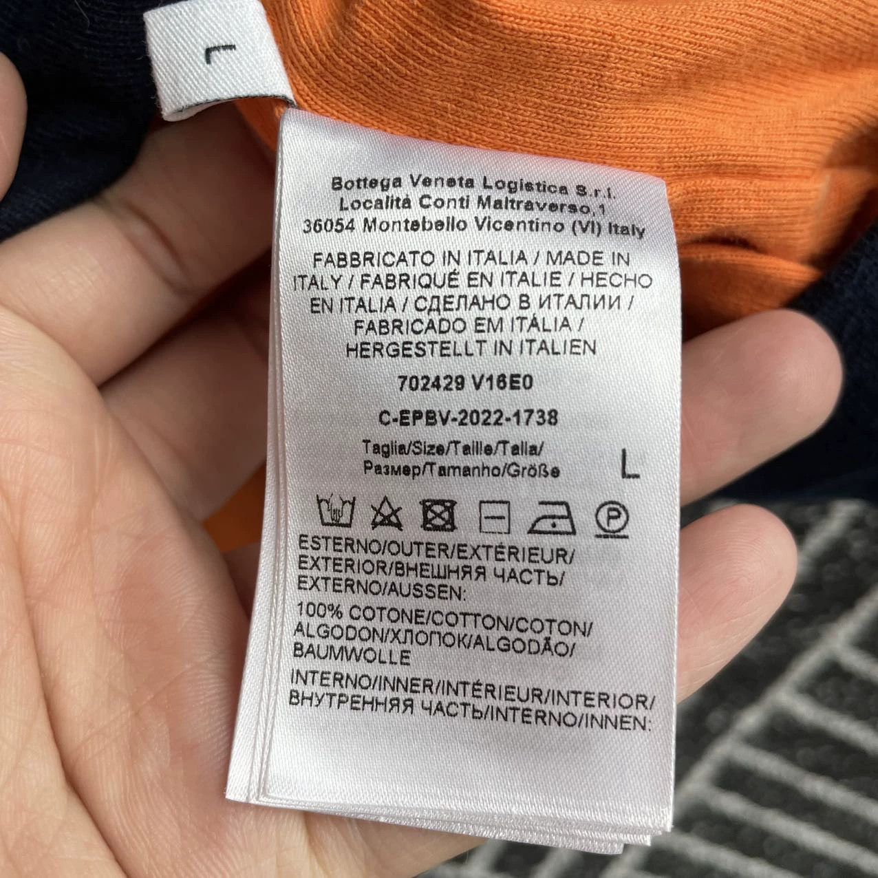 Bottega Veneta Bottega Veneta Navy Blue T-shirt L Orange Lining 95New Size US L / EU 52-54 / 3 - 4 Thumbnail