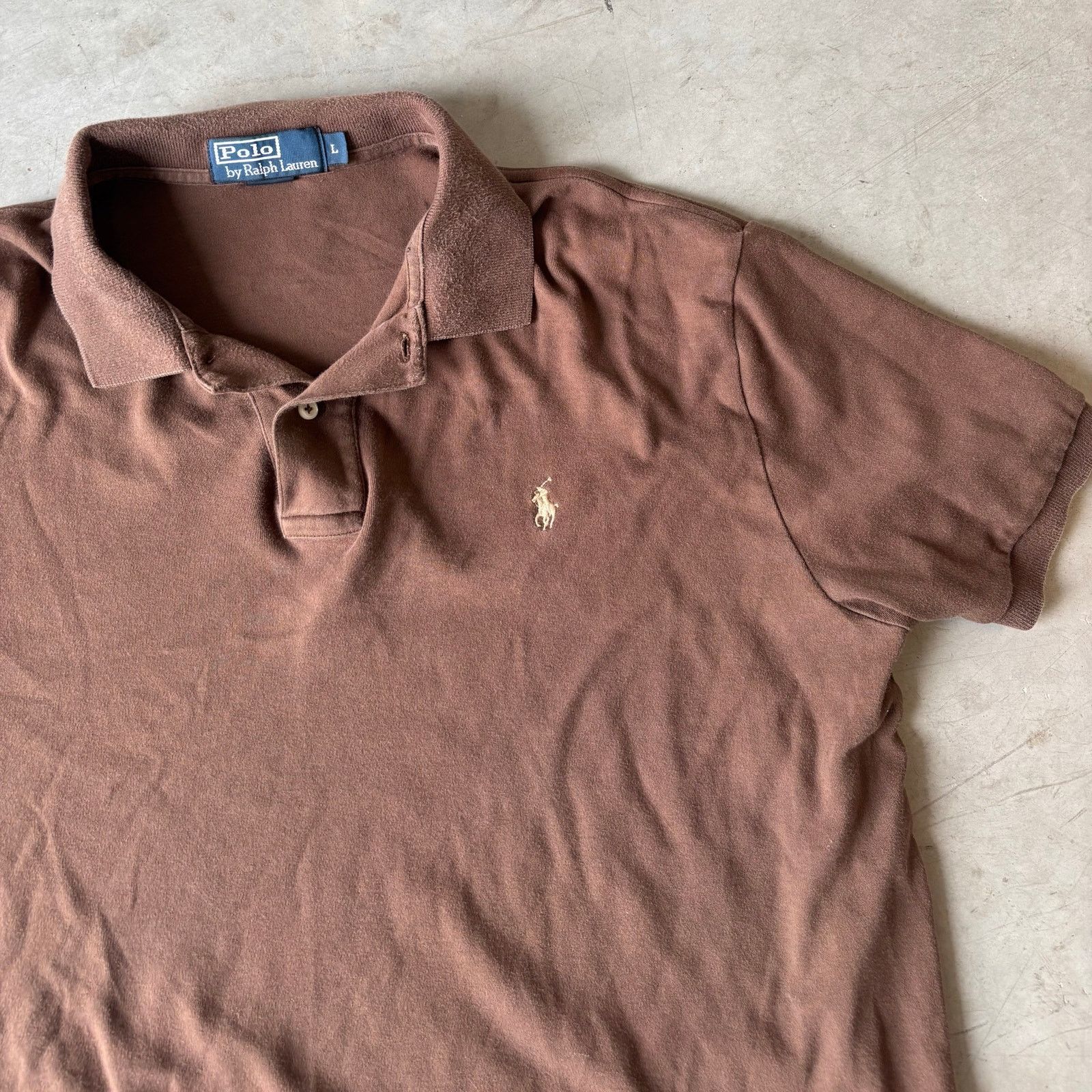 Polo Ralph Lauren Vintage Brown Earthtone Polo Ralph Lauren Polo T-shirt Size US L / EU 52-54 / 3 - 2 Thumbnail