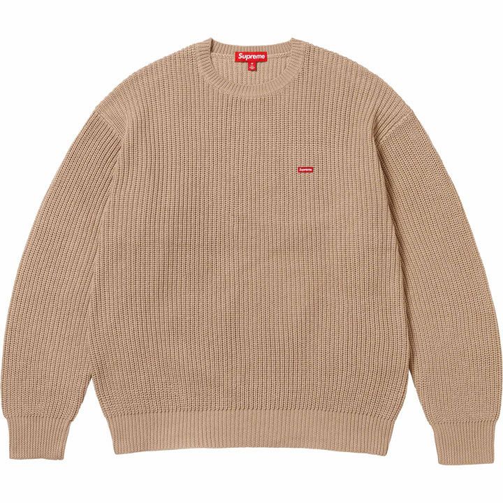 Supreme Small Box Logo Ribbed Sweater Tan Size US M / EU 48-50 / 2 - 1 Thumbnail