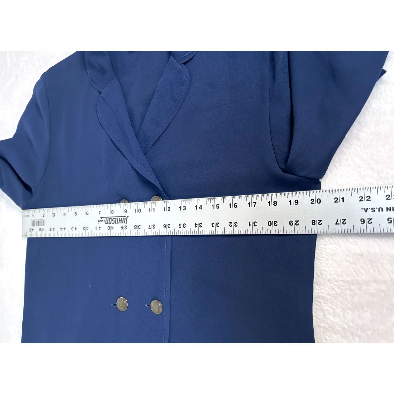 Doublet VTG Modasport Beverly Hills Antony Moorcroft Blue Double Breasted Blazer Small Women Short Sleeve Notch Lapel Vintage Blazer Size S / US 4 / IT 40 - 6 Thumbnail