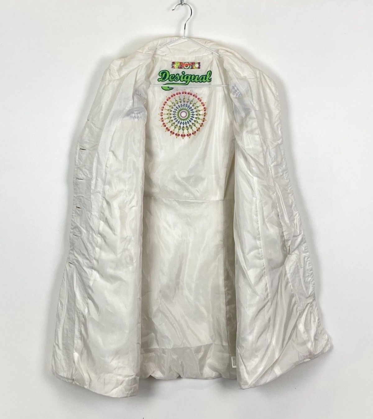 Desigual Desigual Pakaian Jadi Wanita Coat Jacket White Embroidered Size L / US 10 / IT 46 - 8 Thumbnail