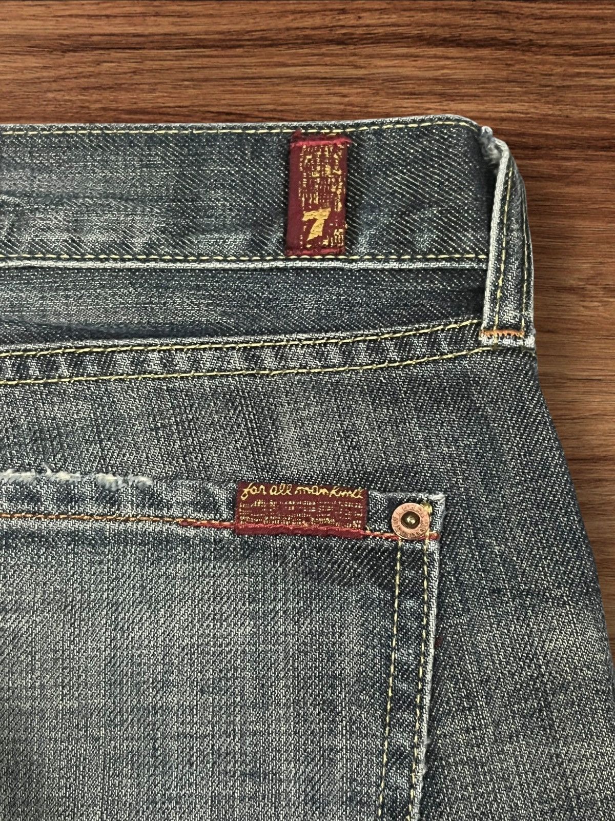 7 For All Mankind ⚡️Crazy⚡️7 For All Mankind Sand Wash Whiskering Flare Jeans Size US 34 / EU 50 - 8 Thumbnail