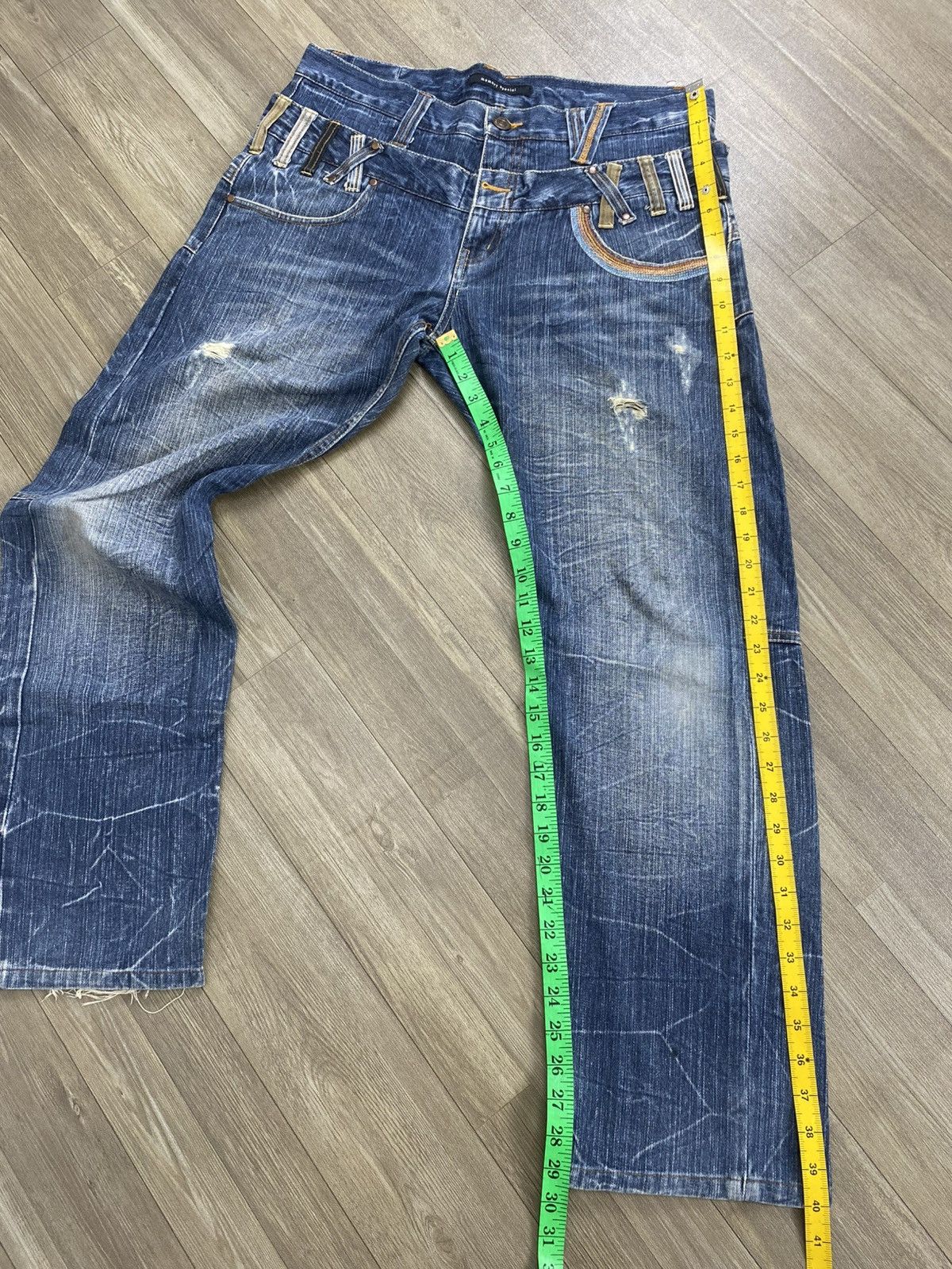 Japanese Brand 2000s Japanese Double Waist Distressed Punk Lgb Jeans Y2K Size US 33 - 21 Thumbnail