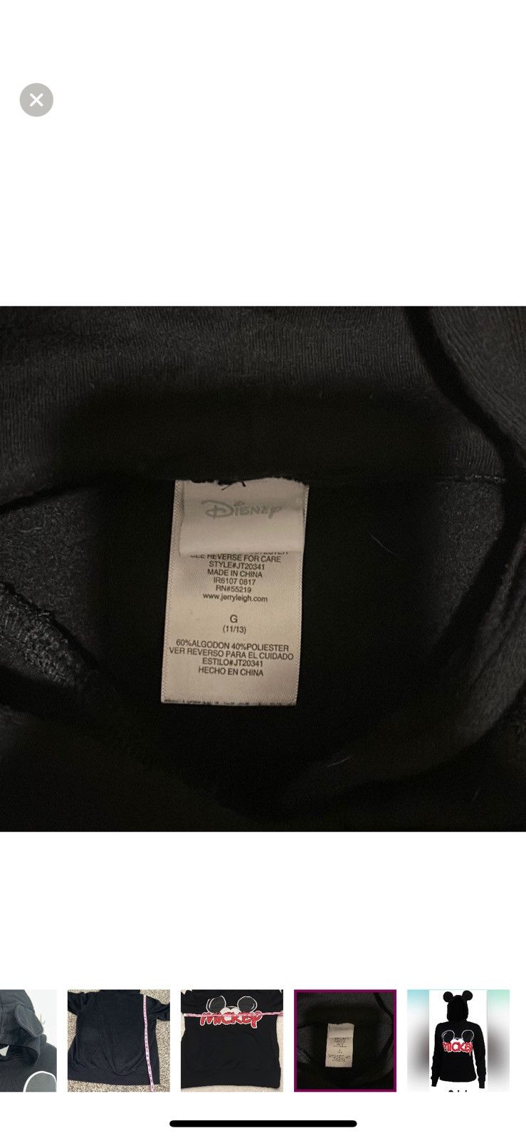 Disney Disney large Mickey Mouse ear hoodie‎ Size L / US 10 / IT 46 - 6 Thumbnail