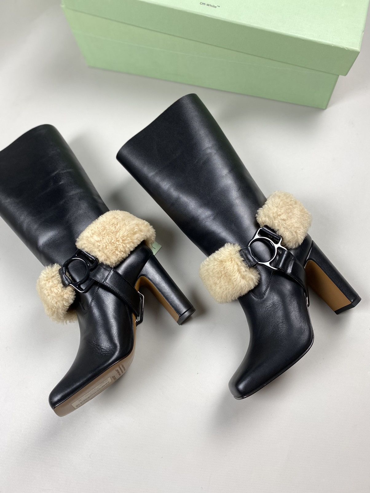 Off-White New! Off-White For Riding ladies Leather Boots Shoes Size 37 Size US 7 / IT 37 - 6 Thumbnail