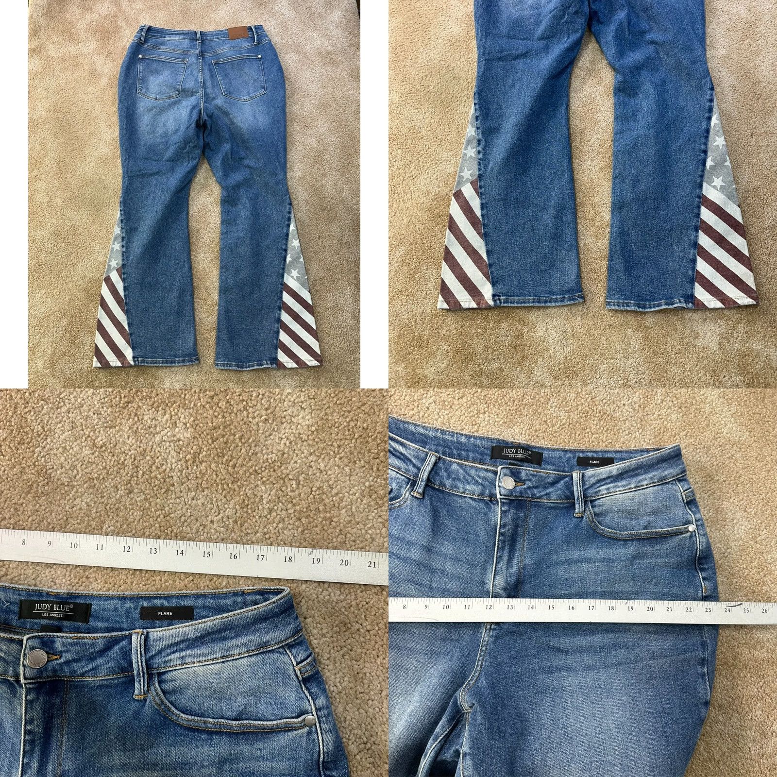 Vintage Judy Blue Jeans Women's 18w Blue Stretch High Rise Denim Flare Size 40" / US 18 - 8 Thumbnail