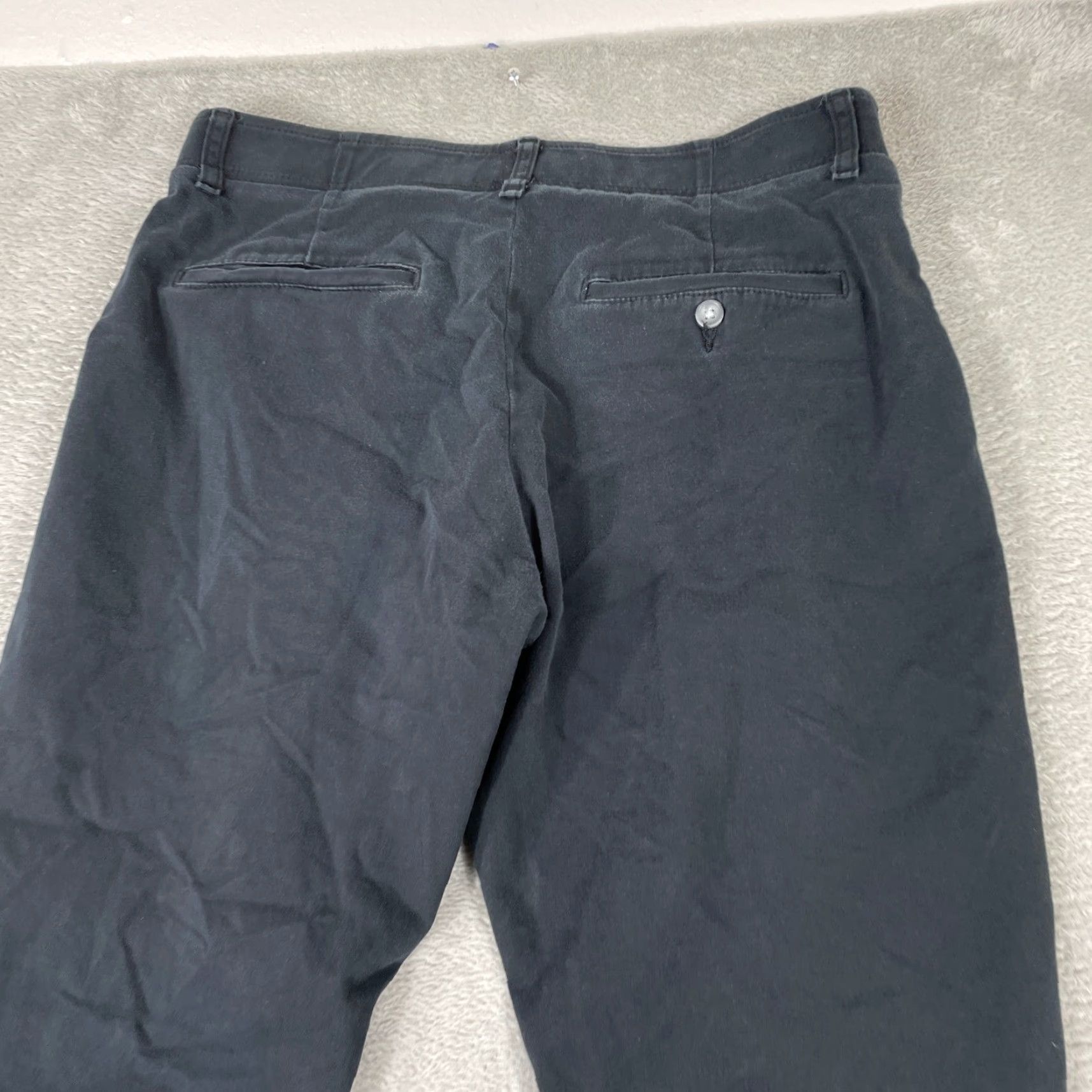 Lee Lee Chino Pants Mens 33x30 Black Flat Front Relaxed Comfort Stretch Pockets Workwear Casual 33 Inseam Regular Belt Loop Size US 33 - 6 Thumbnail