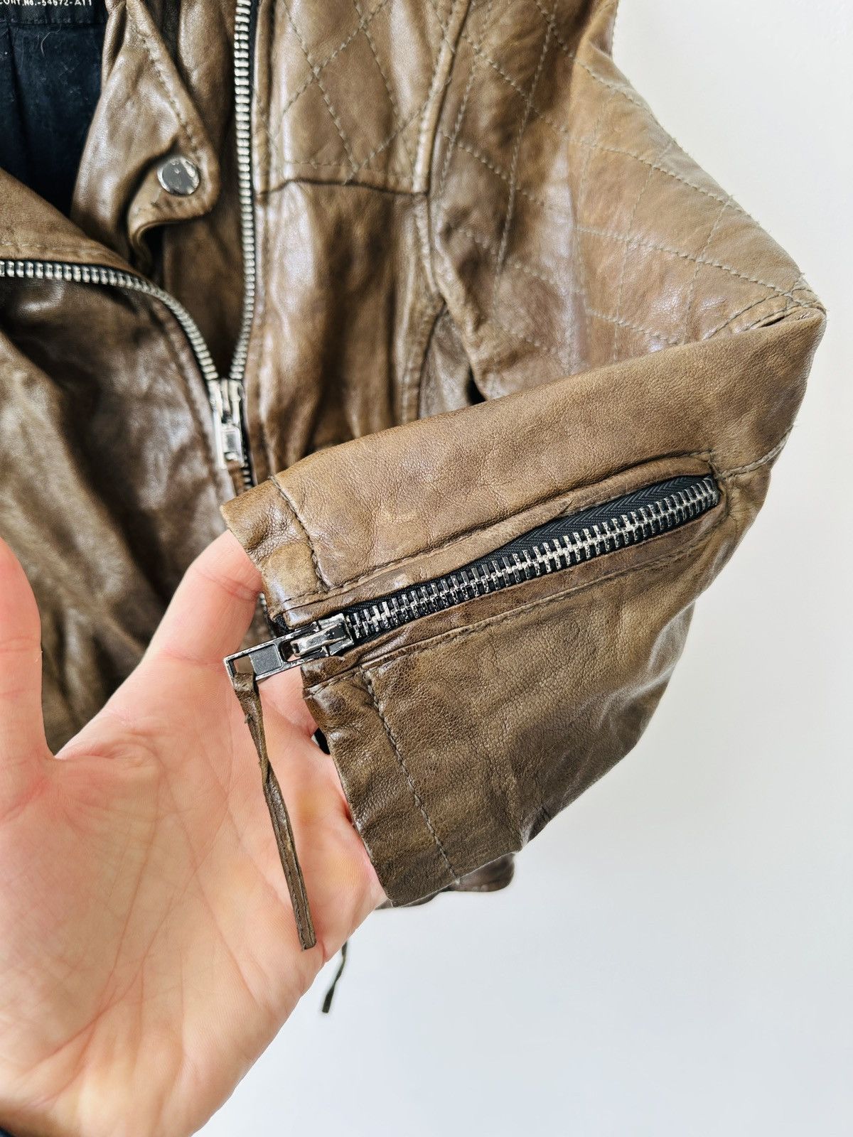 Allsaints AllSaints Spitalfields Biker Leather Jacket Brown - Size 10 Size M / US 6-8 / IT 42-44 - 8 Thumbnail