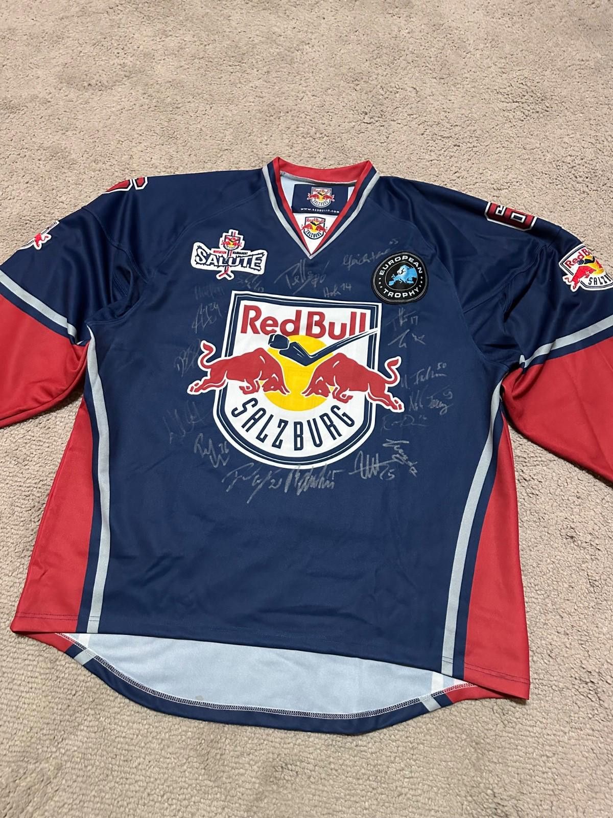 Reebok EC Red Bull Salzburg Ice Hockey Shirt Jersey #6 Pallestrang Size US XXL / EU 58 / 5 - 3 Thumbnail