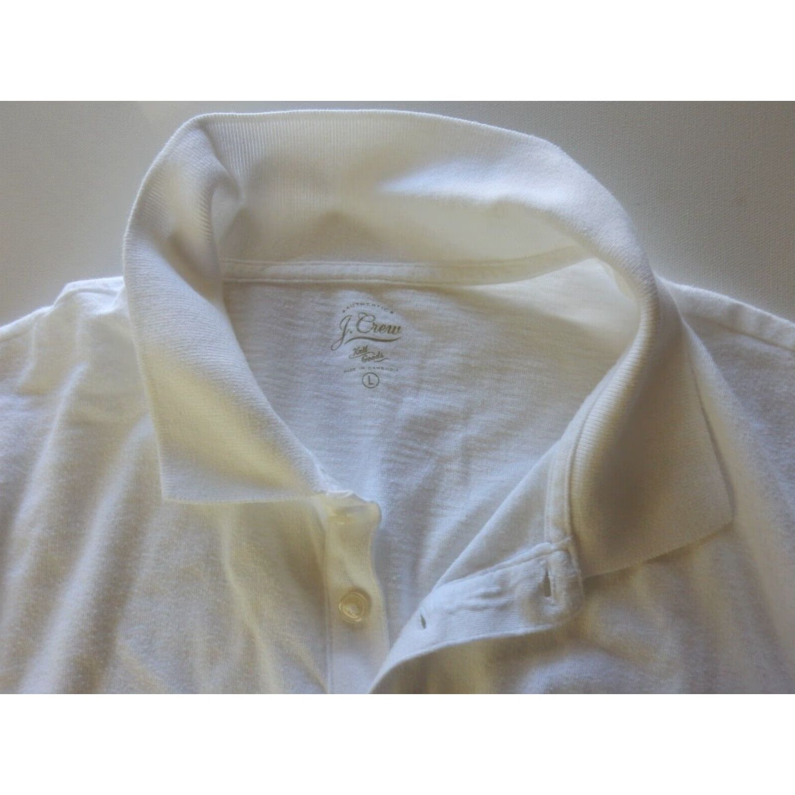 J.Crew J.CREW Mens Short Sleeve Polo Shirt White Large Size US L / EU 52-54 / 3 - 4 Thumbnail