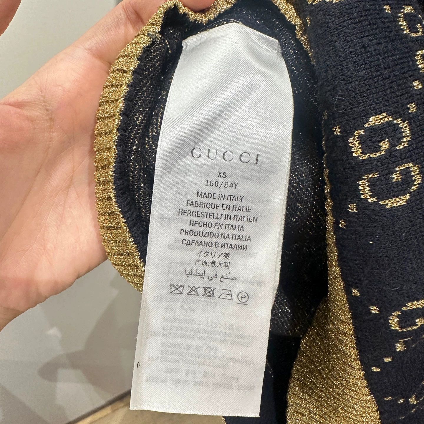 Gucci Gucci May257 Gold Thread Logo Short Sleeve Knit XS Size XS / US 0-2 / IT 36-38 - 4 Thumbnail