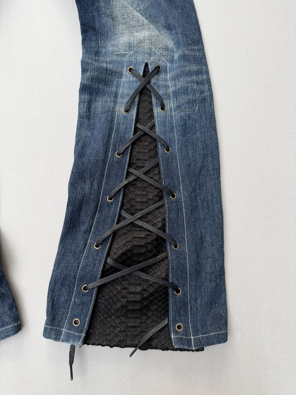 Japanese Brand Mash Mania lace up flare jeans Size US 28 / EU 44 - 6 Thumbnail