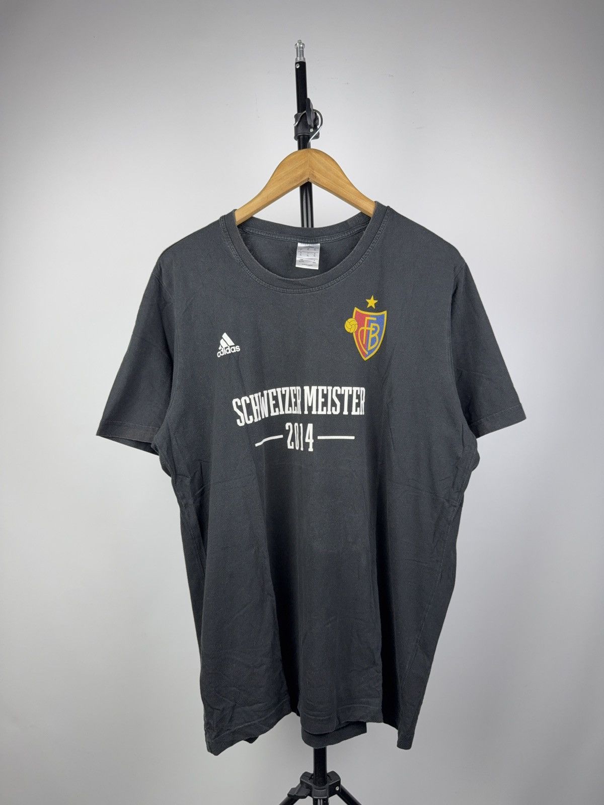 Adidas Vintage 00s Adidas FC Basel Schweizer Meister 2014 Tee XL Size US XL / EU 56 / 4 - 1 Thumbnail