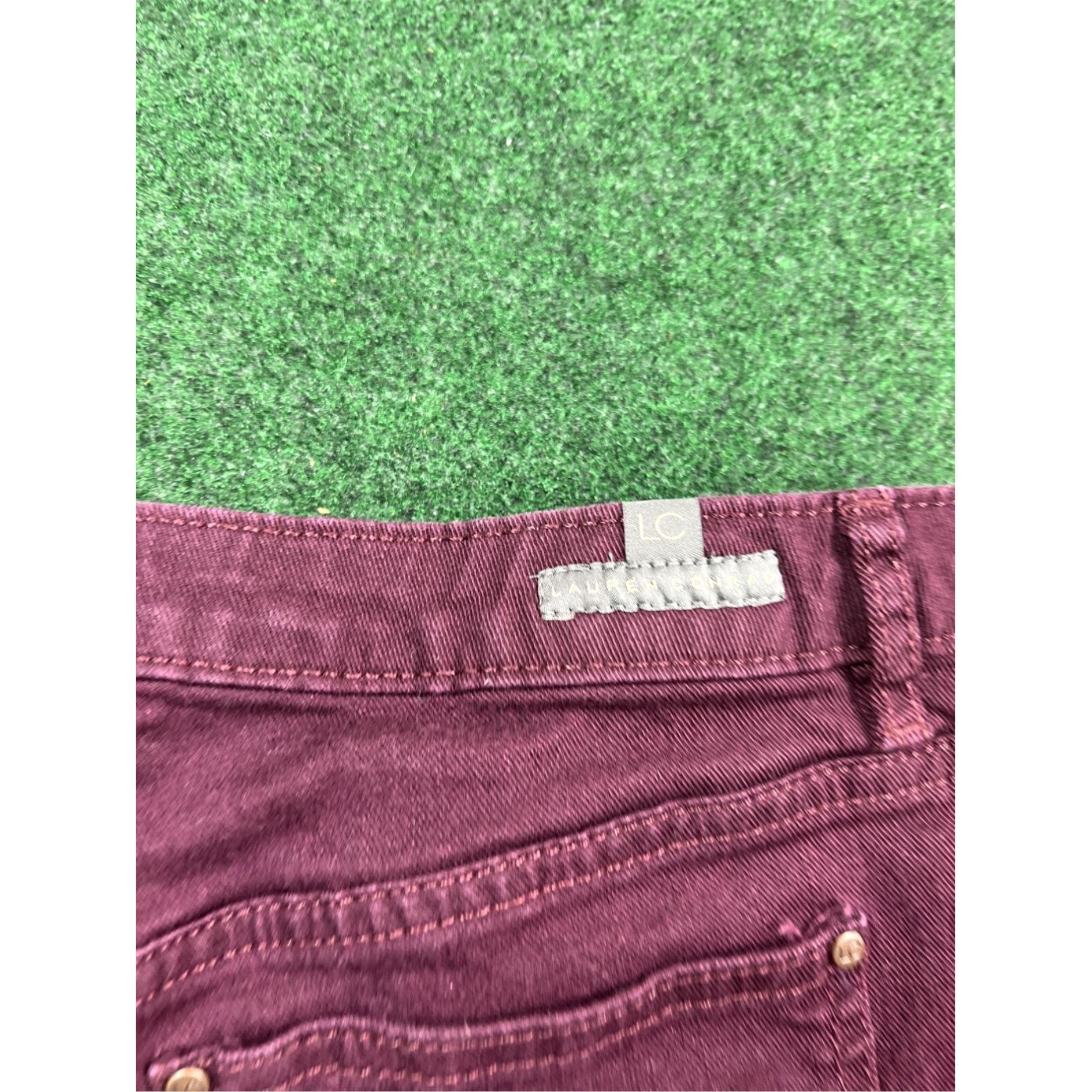 Vintage LC Lauren Conrad Women's Jean Shorts Red Cuffed Size 4 Size 32" / US 10 / IT 46 - 5 Thumbnail