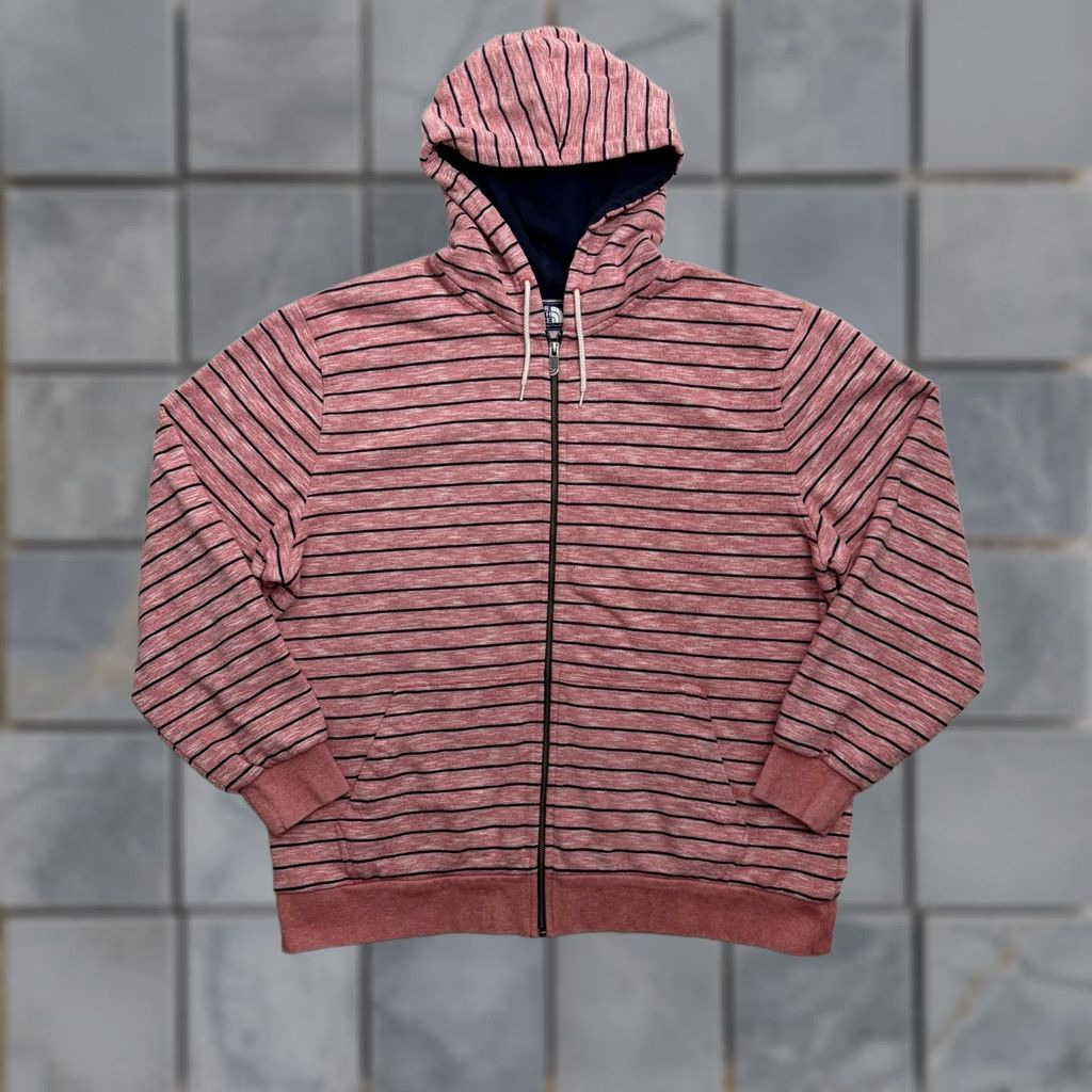 The North Face The North Face Hoodie Hoodie 2XL Red Striped Full Zip Knit Cotton Blend Mens Size US XXL / EU 58 / 5 - 1 Thumbnail