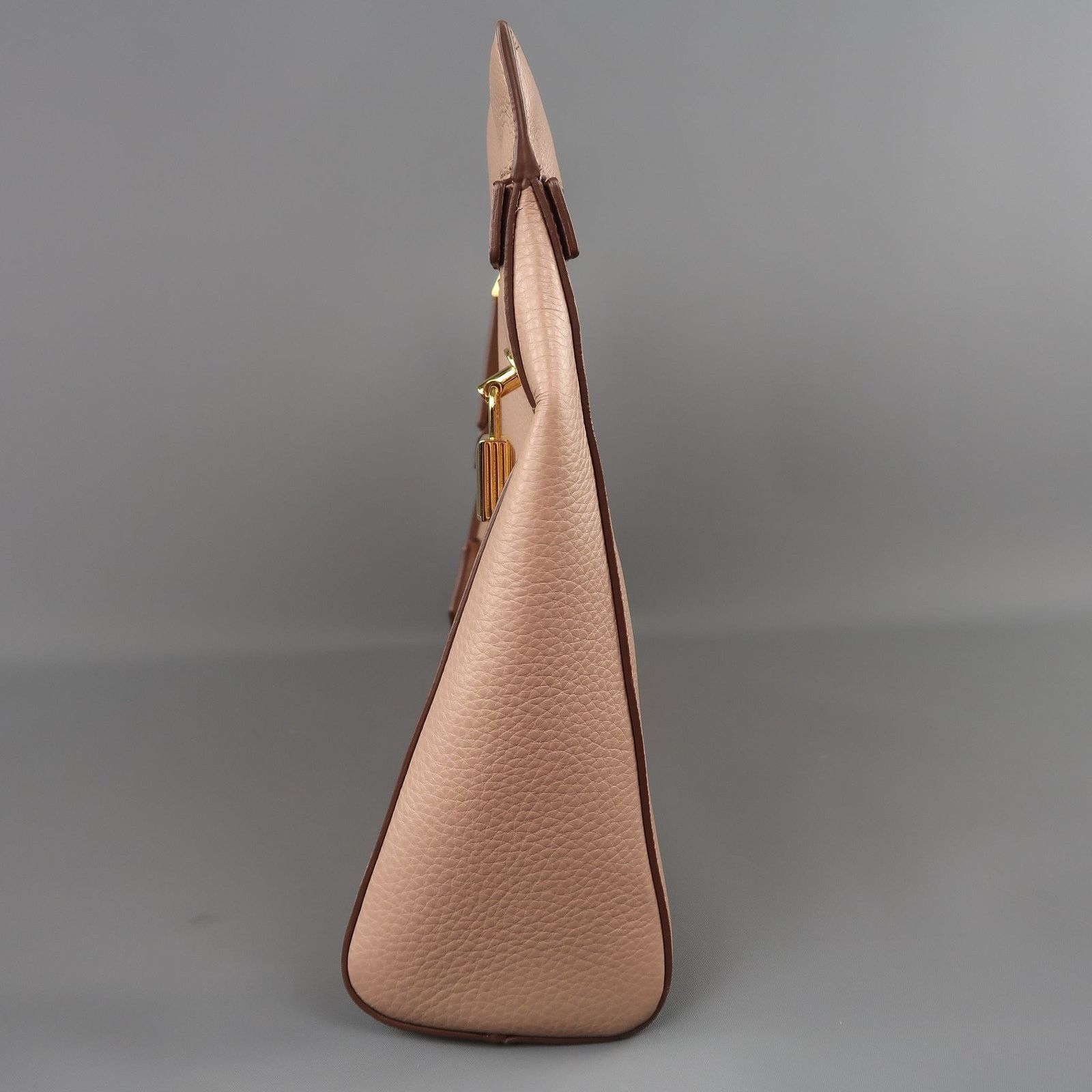 Tom Ford Nude Textured Leather Gold Padlock ALIX Clutch Handbag Size ONE SIZE - 6 Thumbnail
