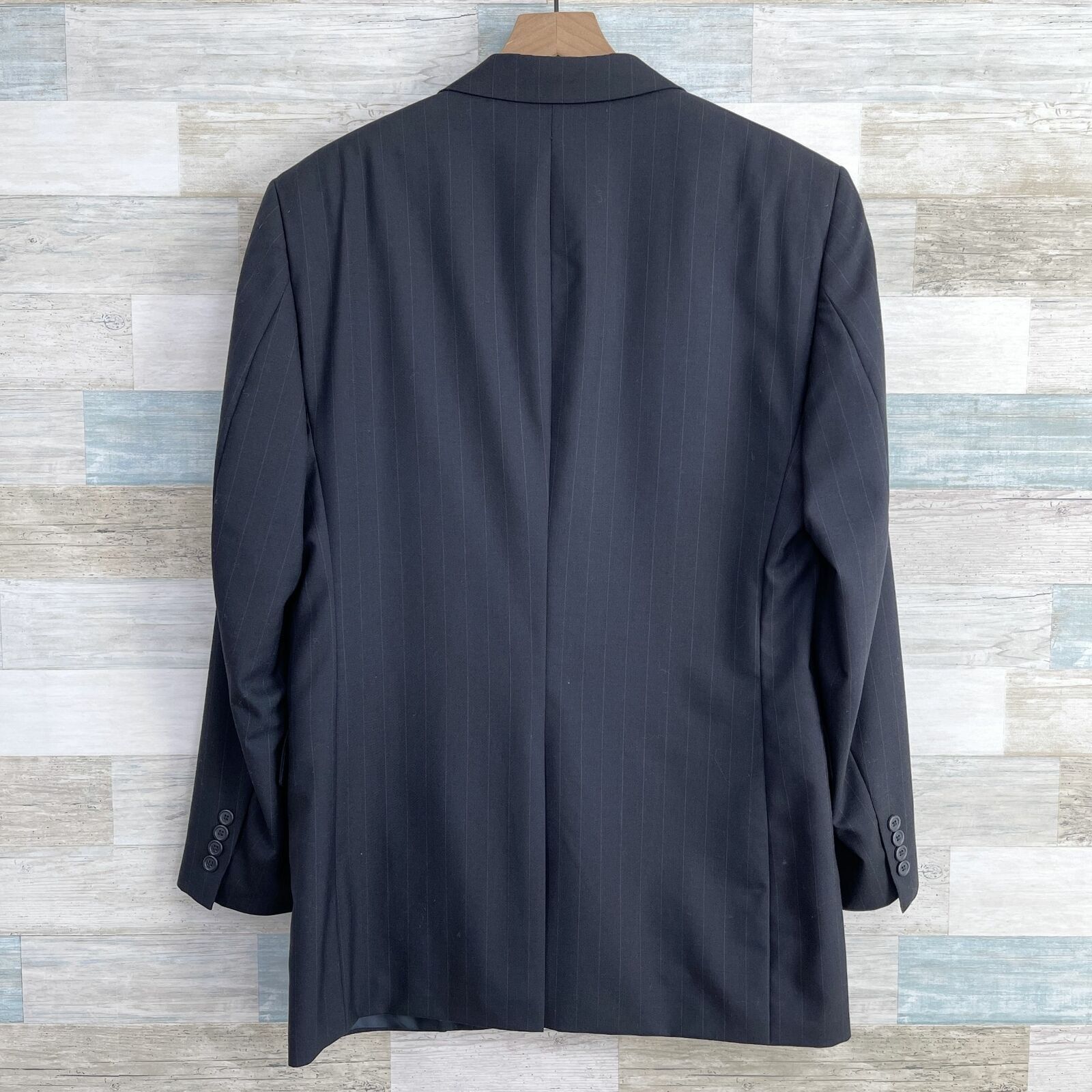 Jos. A. Bank Jos A Bank Striped Wool Suit Navy Blue Two Button Mens 40L Size 40L - 6 Thumbnail