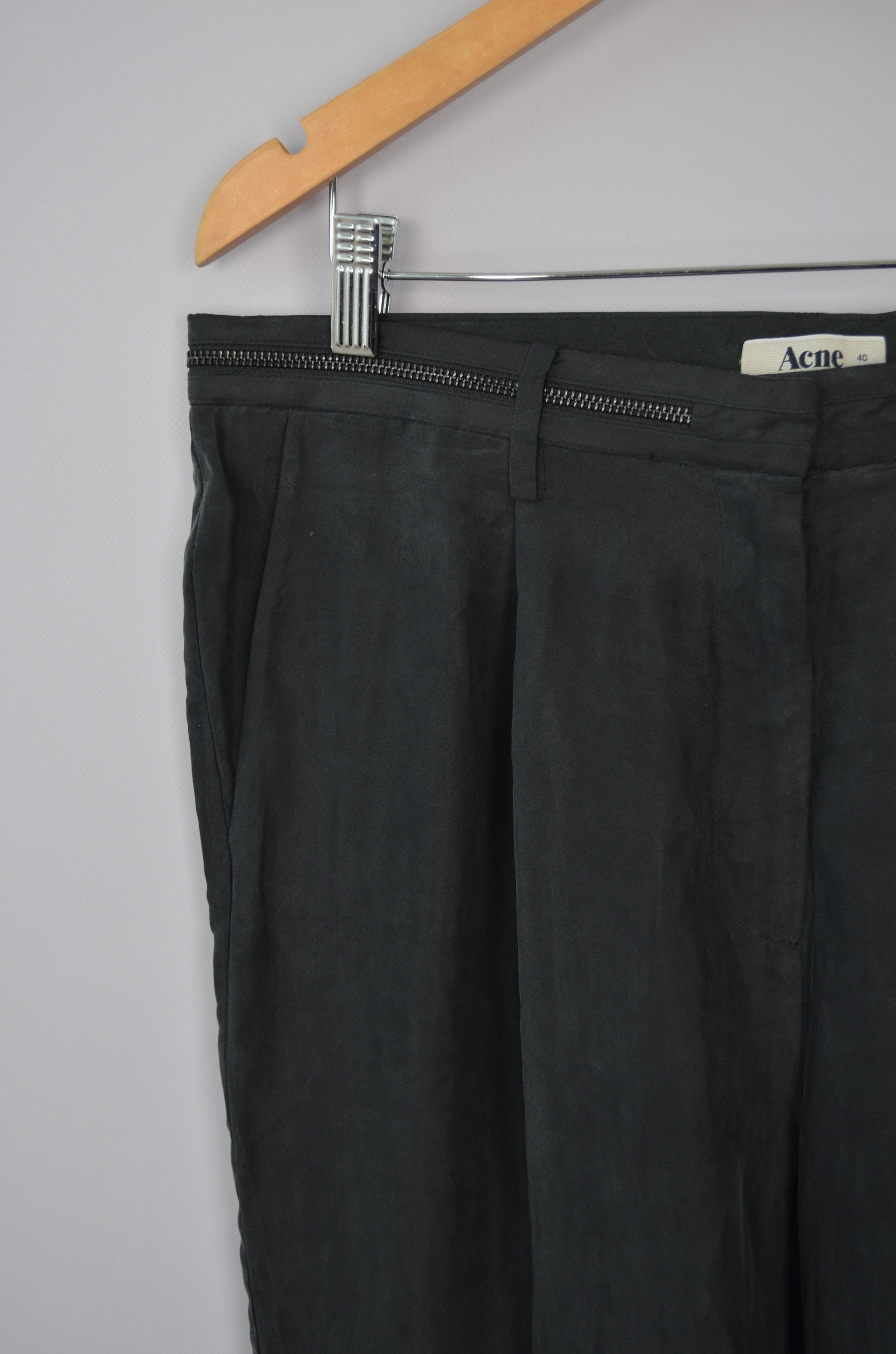 Acne Studios × Designer Acne Studios Play 100% Silk Pants Size 40 Zip Details Size 40" / US 18 - 3 Thumbnail