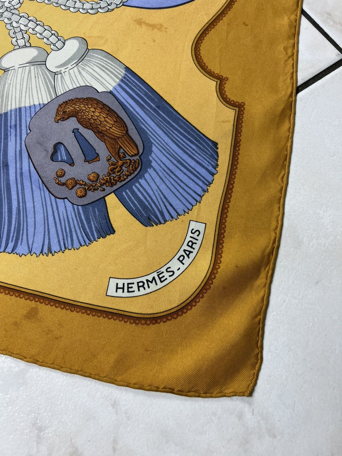 Hermes Vintage Hermes Paris Tsubas silk handkerchief scarf chain Size ONE SIZE - 15 Thumbnail