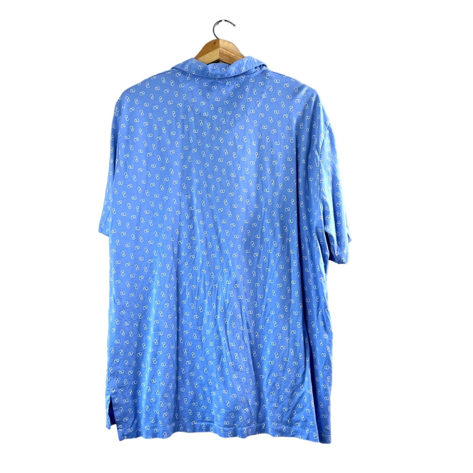 Polo Ralph Lauren Men's Light Blue Patterned Ralph Lauren Polo Shirt XXL Size US XXL / EU 58 / 5 - 2 Thumbnail