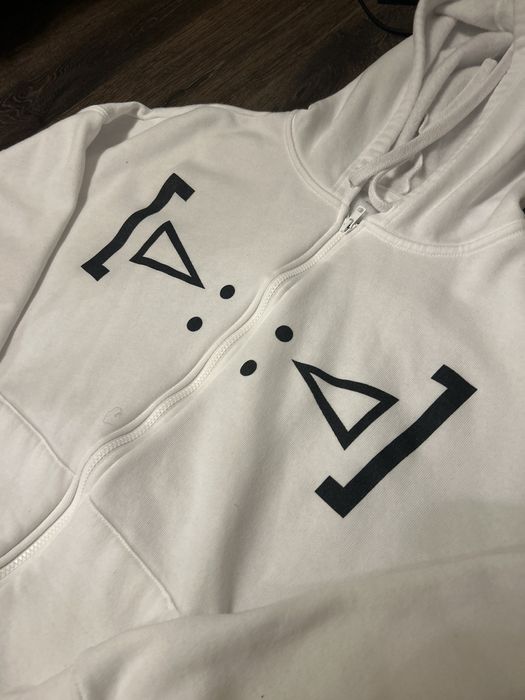 Playboi Carti Ken Carson A Great Chaos Gimp Face Zip Up Hoodie White