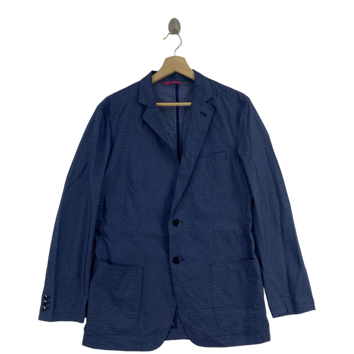 Japanese Brand TIMONE TABITUS Japanese Brand Multi Pocket Blue Blazer Coat Size US L / EU 52-54 / 3 - 1 Thumbnail